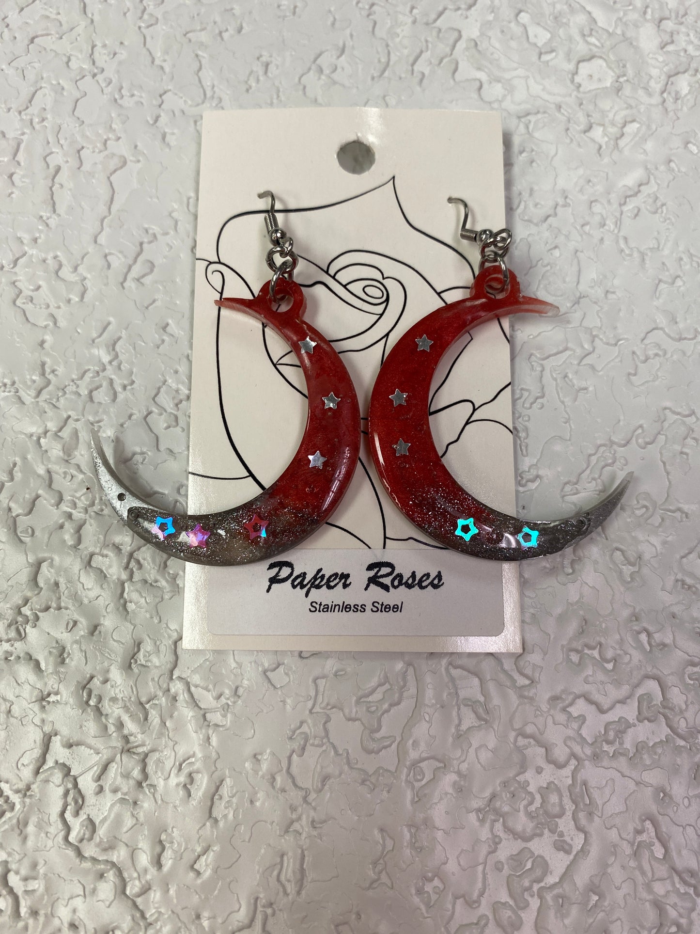 RESIN MOON EARRINGS