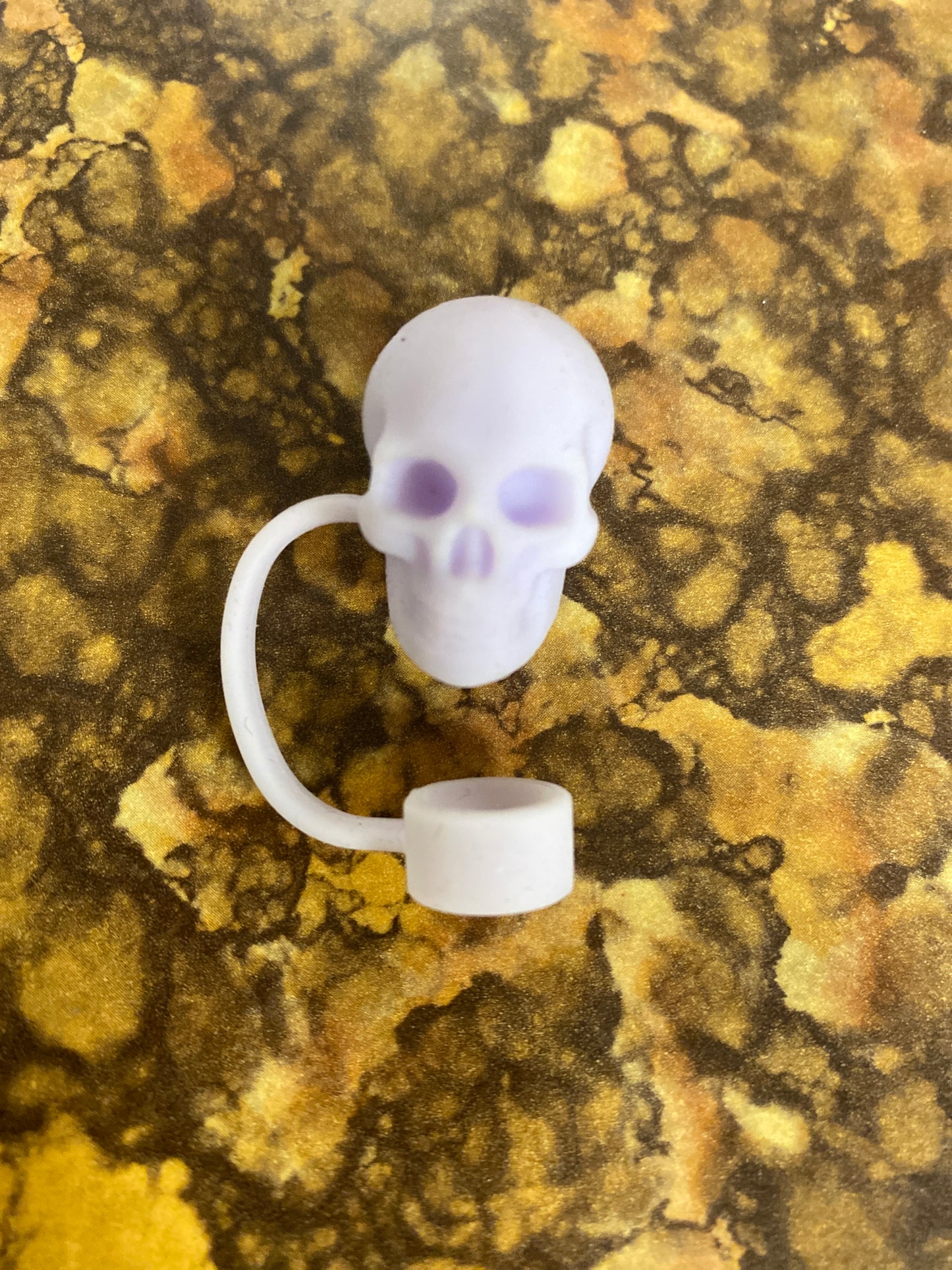 PURPLE SKULL STRAW COVER