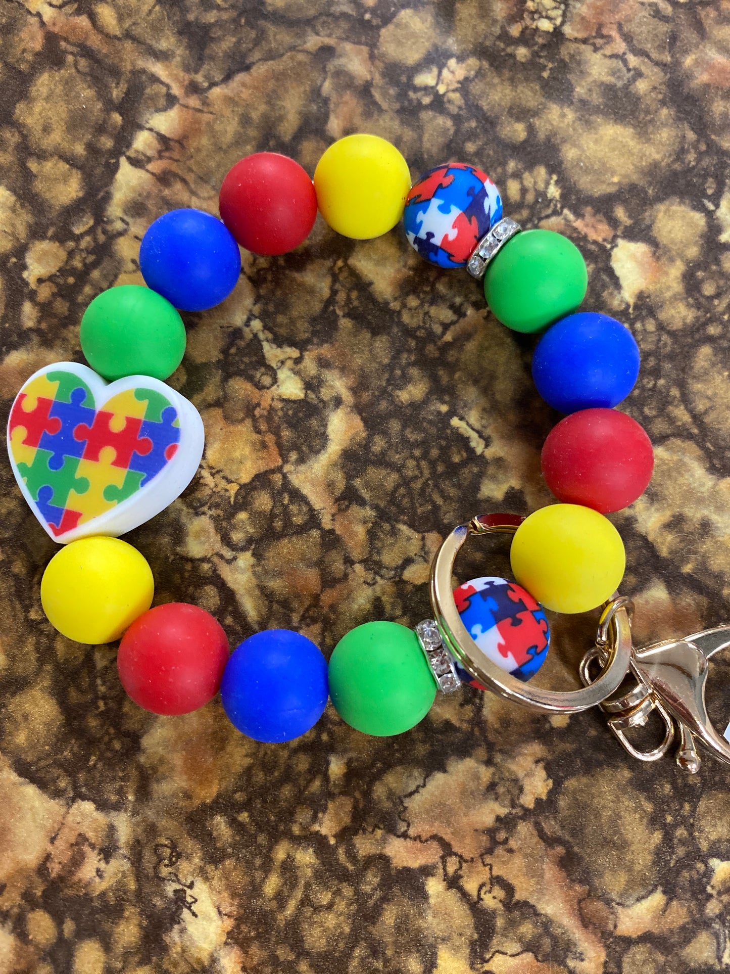 SILICONE WRIST KEYCHAIN PUZZLE ART