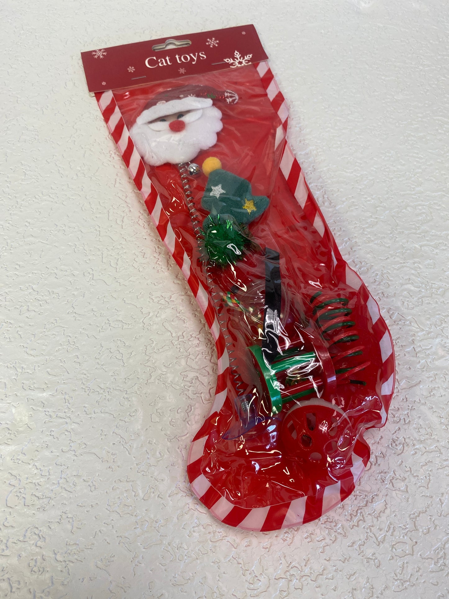 CHRISTMAS CAT TOY STOCKING