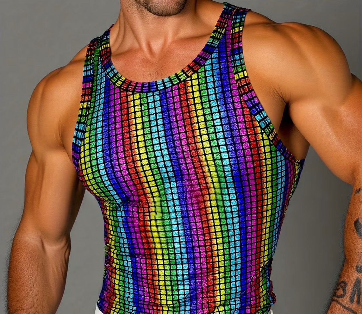 RAINBOW SHINY COLORS TANK TOP