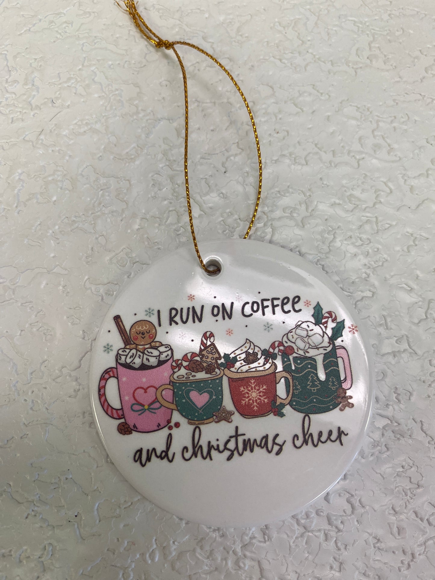 CERAMIC I RUN ON COFFEE ORN