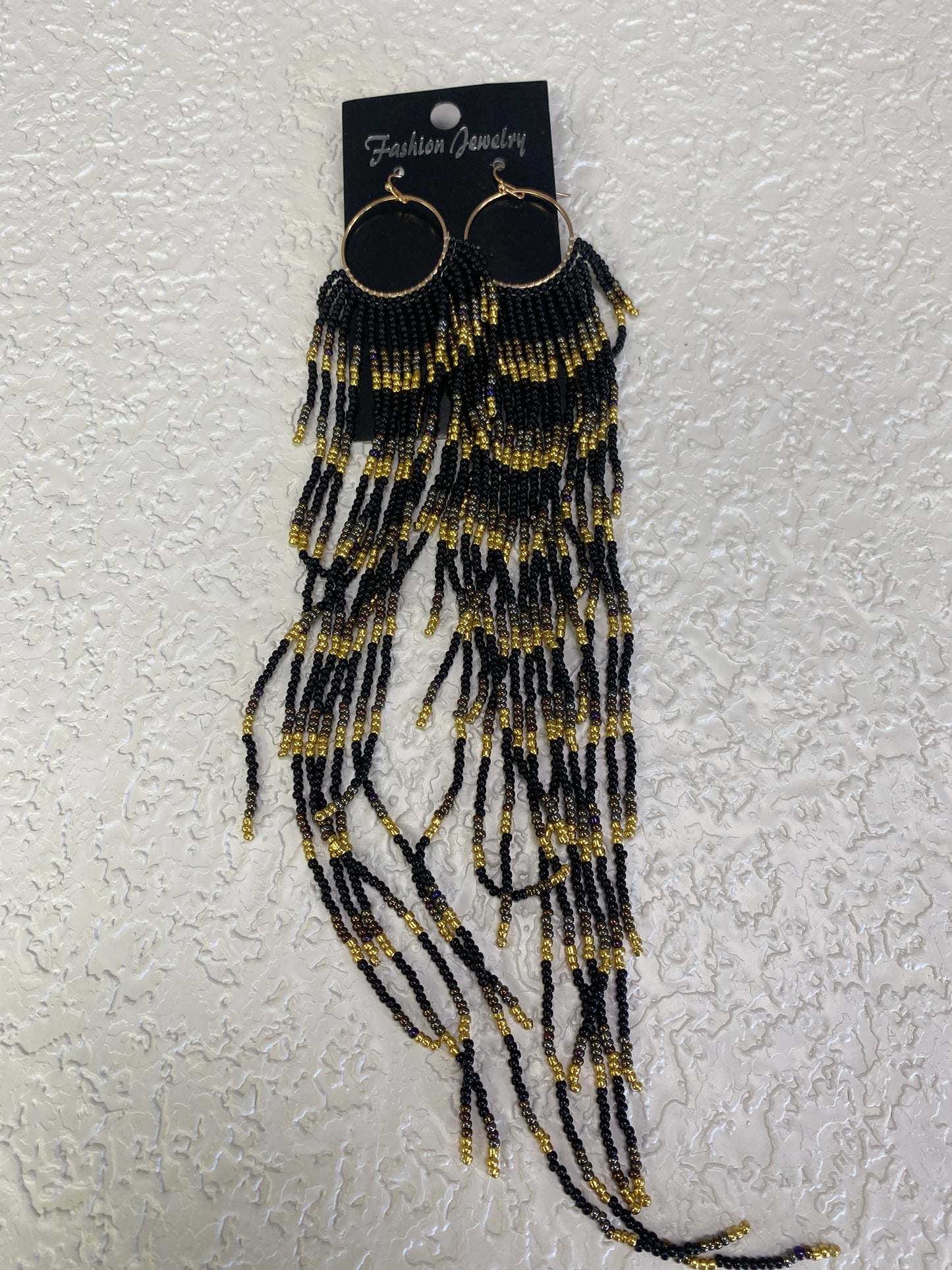 BOHEMIAN BLACK BEAD EARRINGS