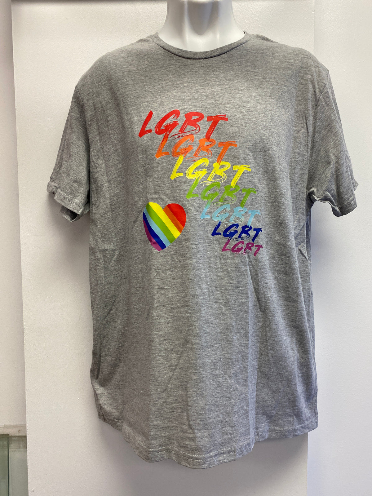 LGBT RAINBOW GREY ADULT SHIRT