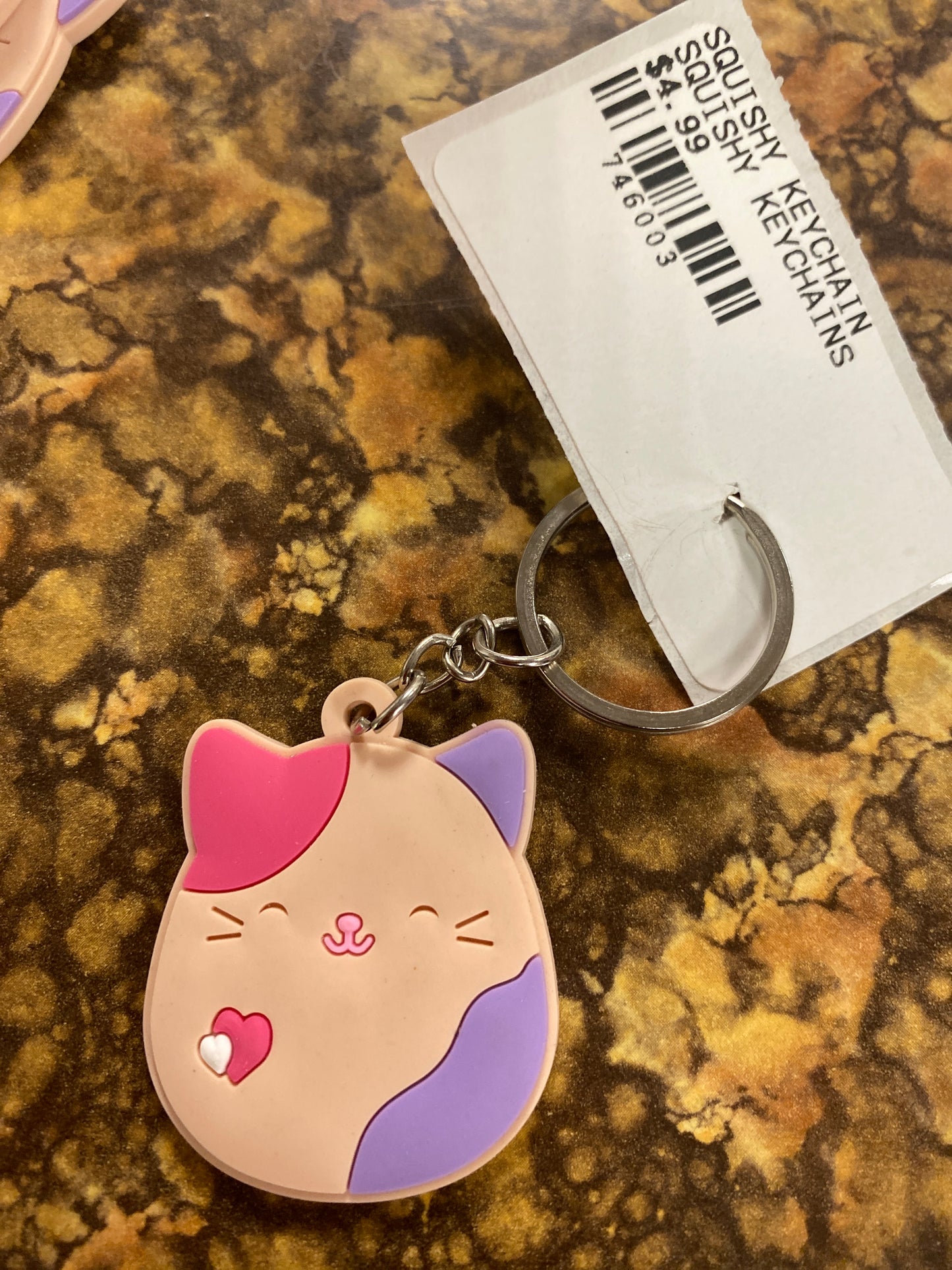PINK LOVE CAT KEYCHAIN