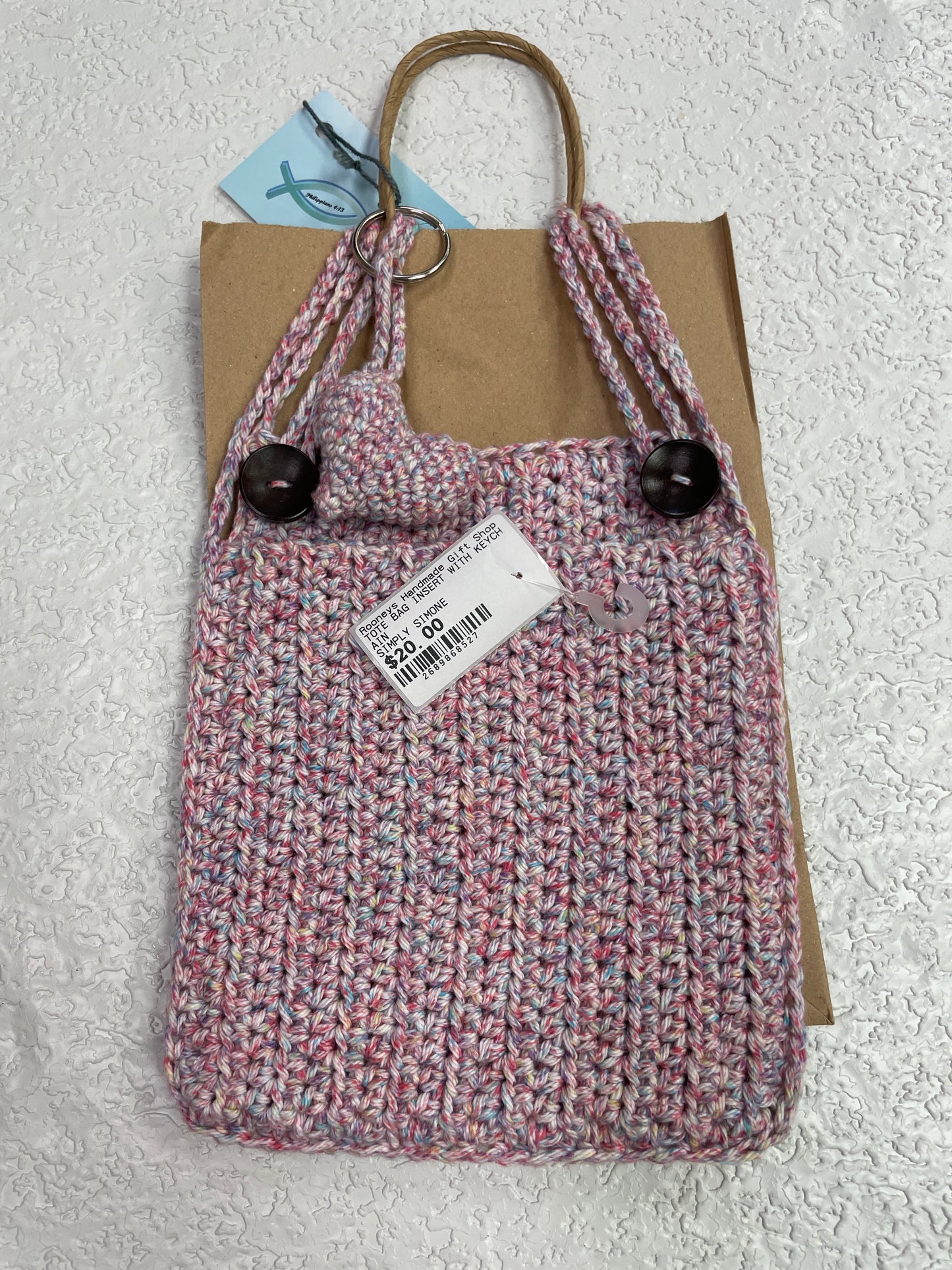 TOTE BAG INSERT WITH KEYCHAIN