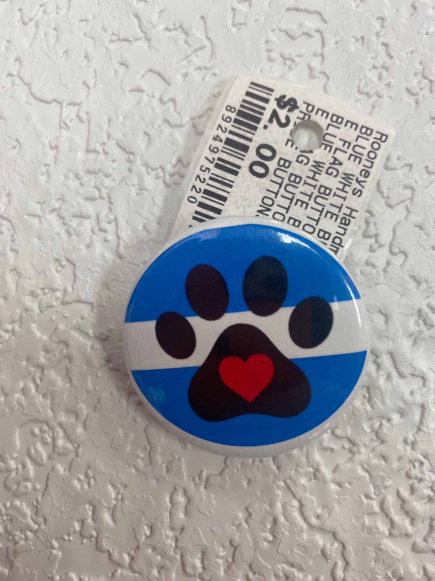 BLUE WHITE BLUE FURRY PRIDE FLAG BUTTON