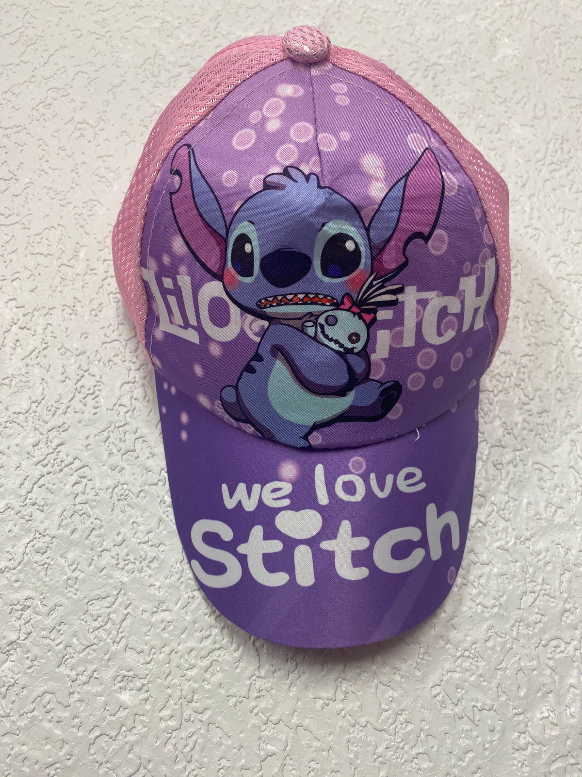WE LOVE STITCH PINK PURPLE KIDS HAT