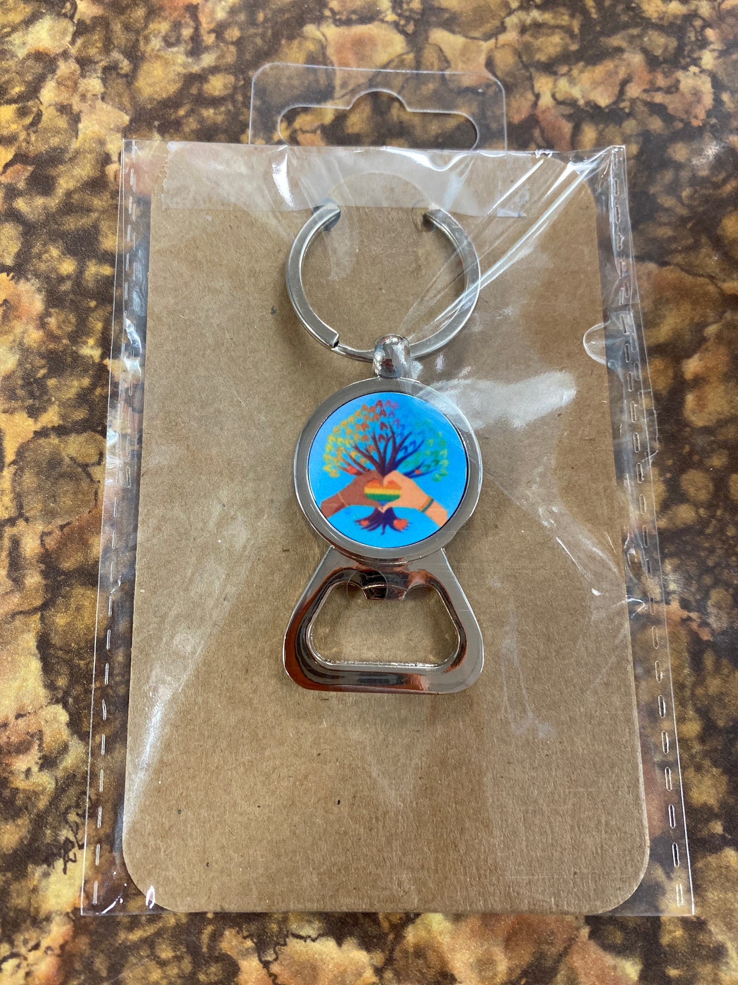 LOVE TREE KEYCHAIN WITH BOTTLE OPENER