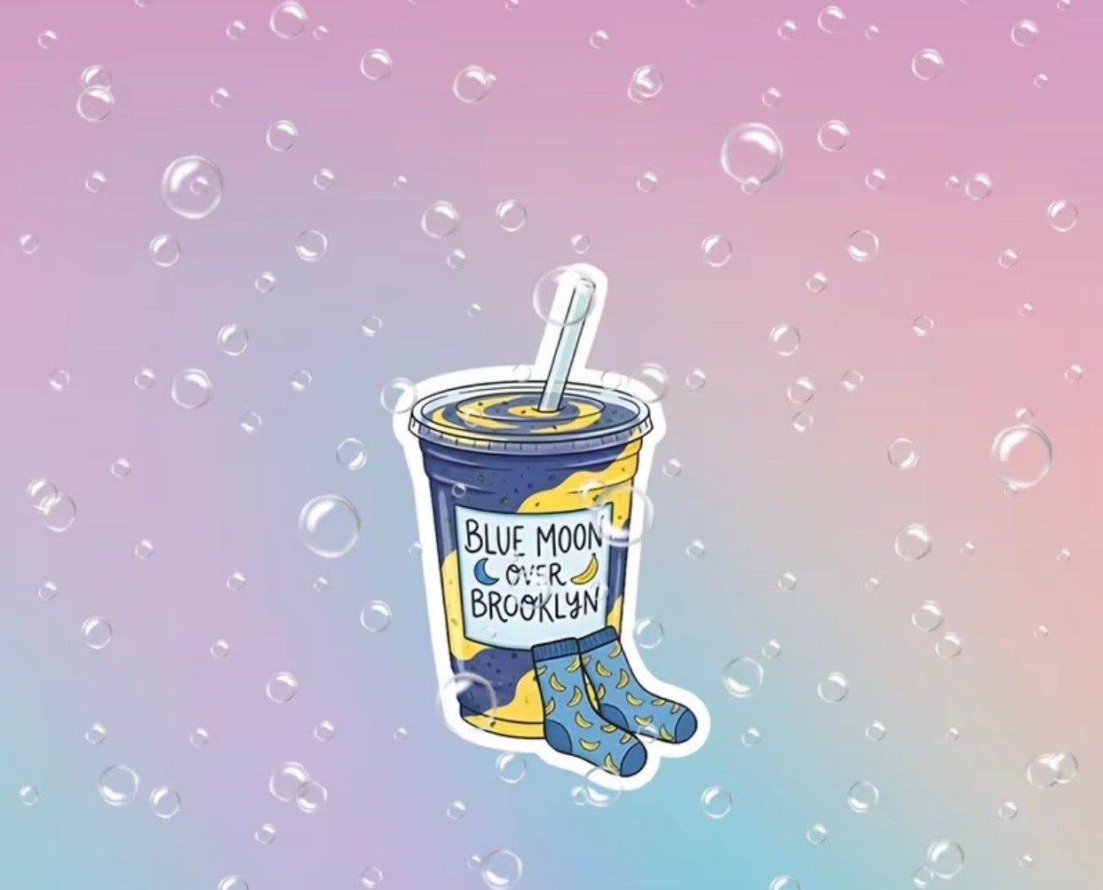 BLUE MOON OVER BROOKLYN SMOOTHIE VINYL STICKER