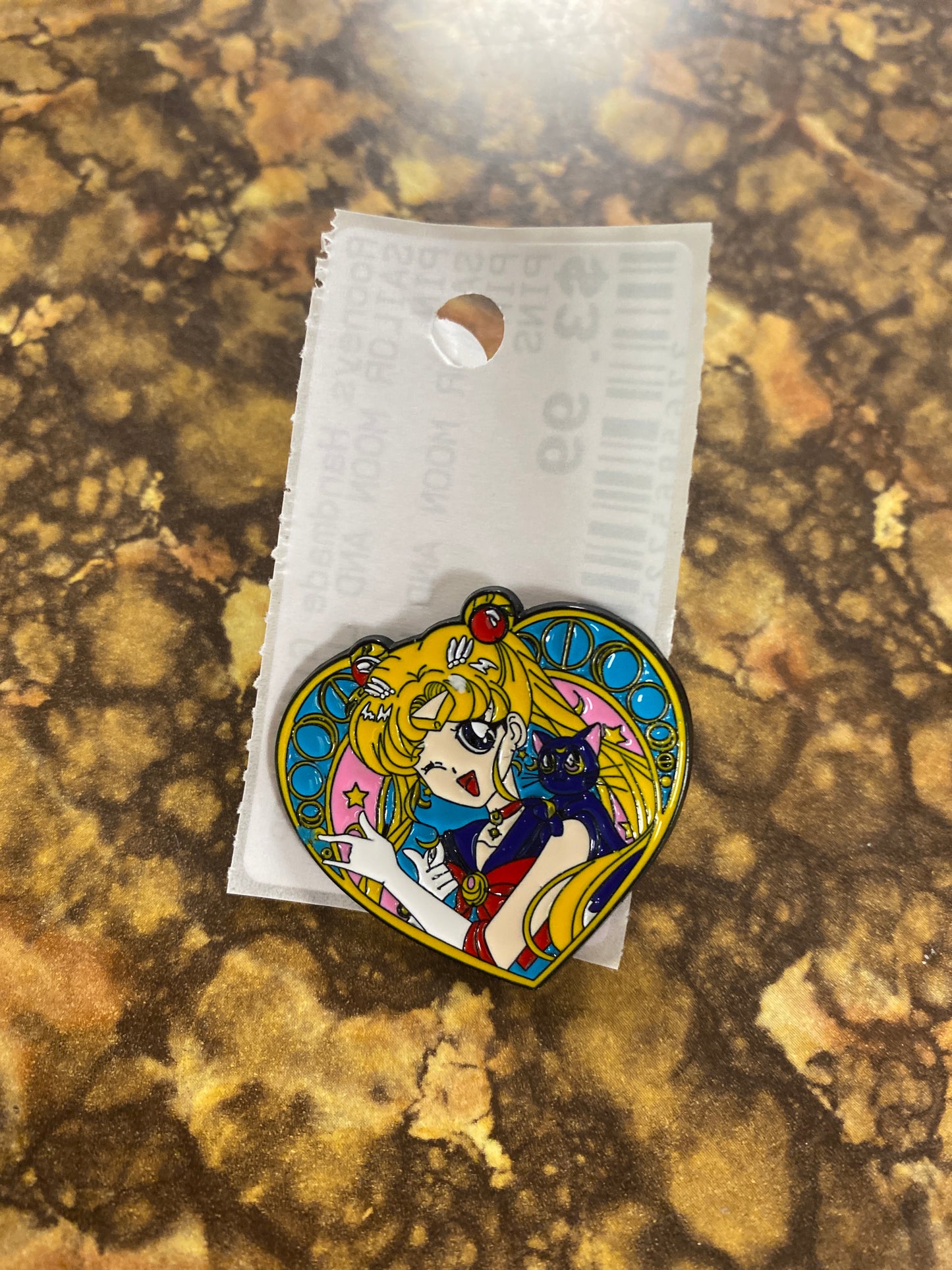 SAILOR MOON AND LUNA HEART PIN