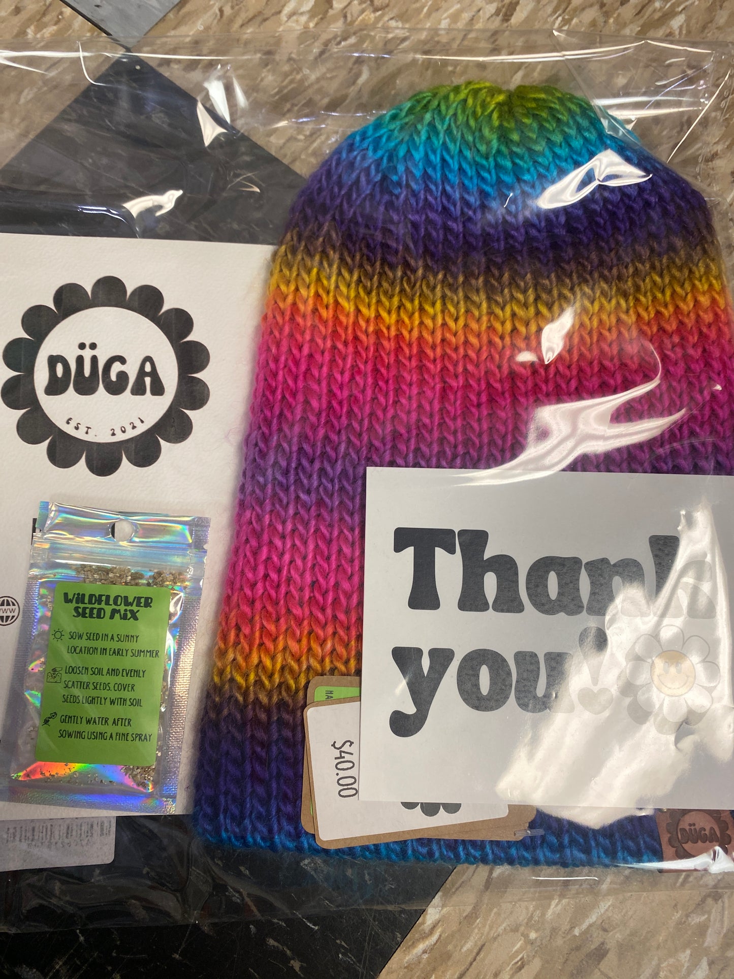 RAINBOW KNIT HAT