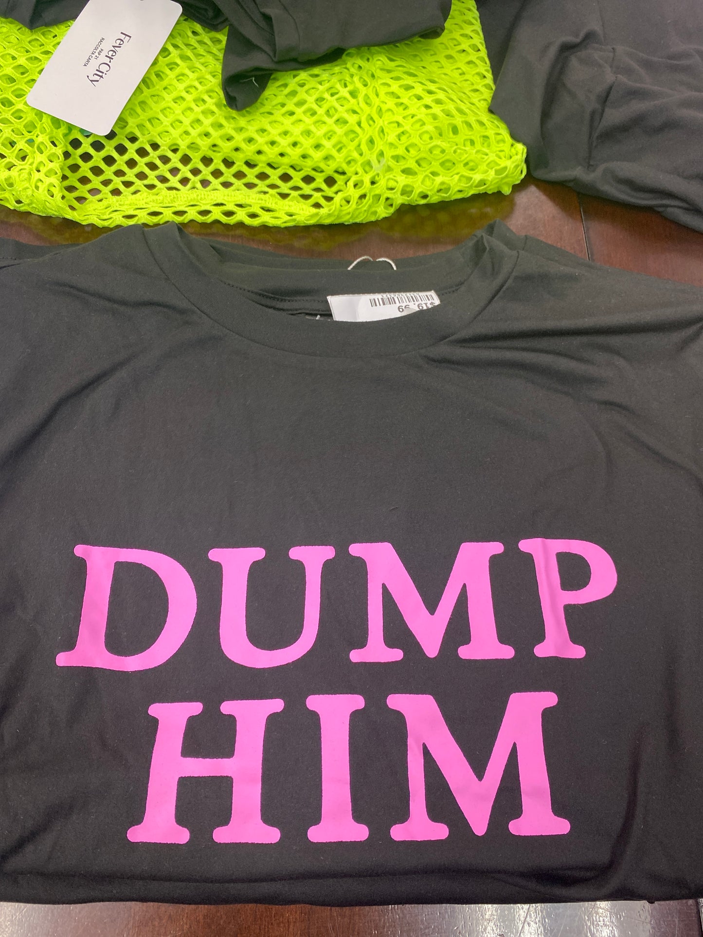 DUMP HIM PINK BLACK SHIRT LARGE