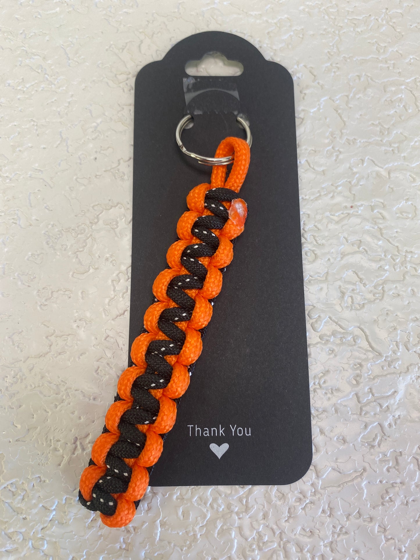 PARACORD KEYCHAIN MEDIUM COBRA ORANGE BLACK GLOW I