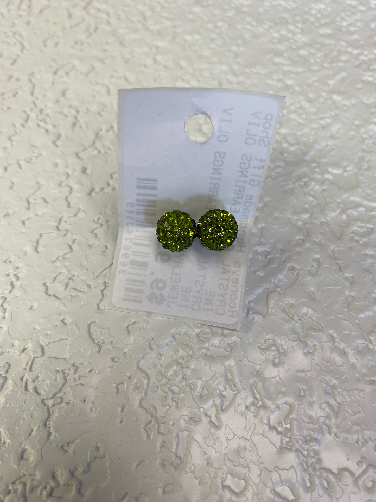 CRYSTAL BALL EARRINGS OLIVINE