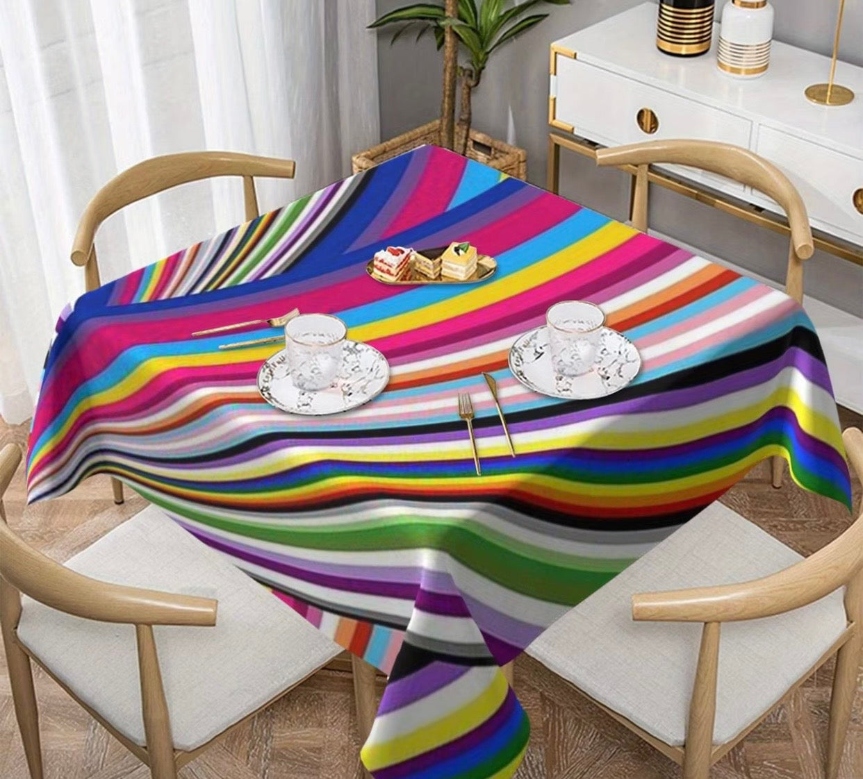 PRIDE FLAGS TABLECLOTH 60X60IN POLYESTER