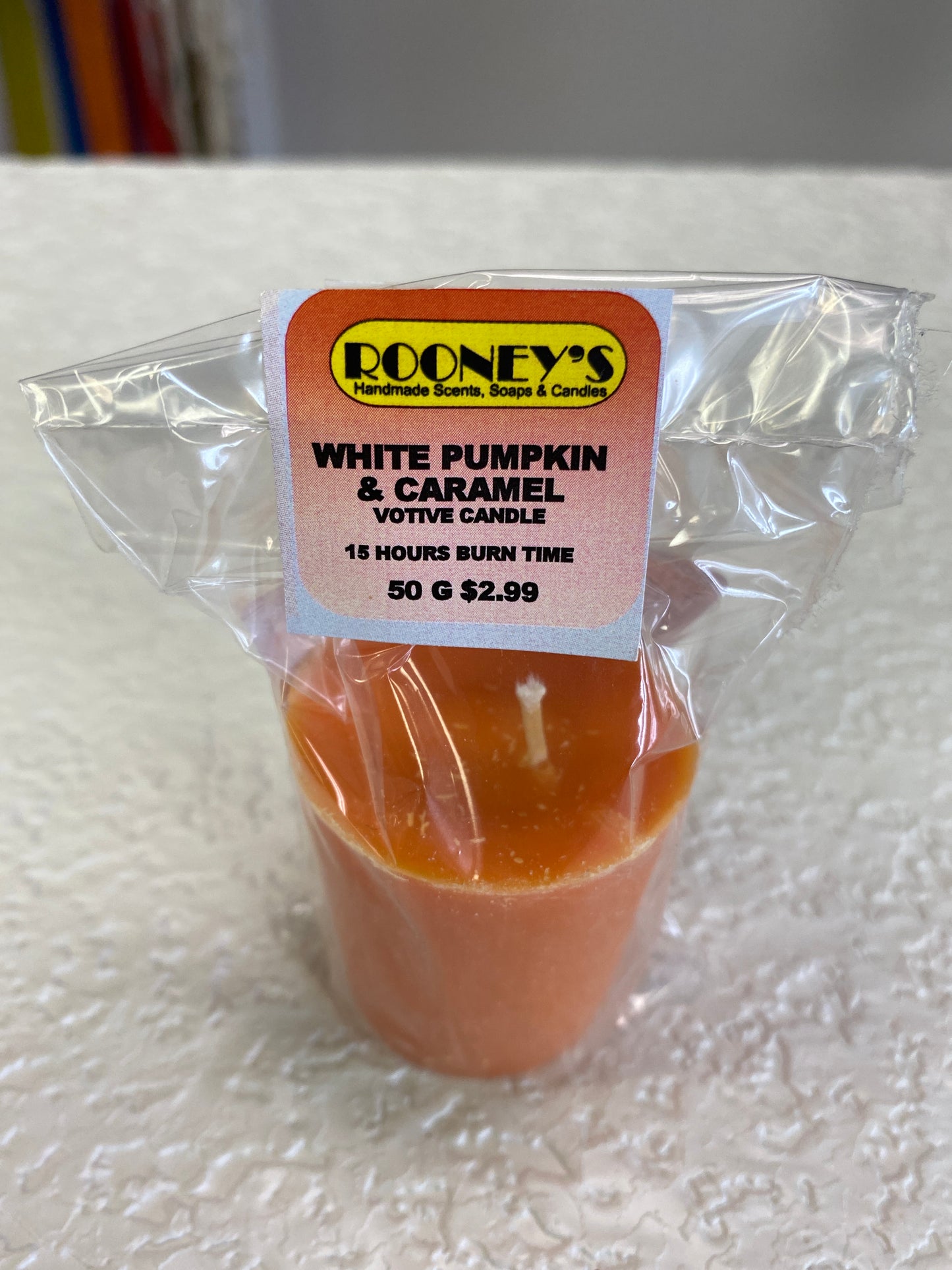 WHITE PUMPKIN & CARAMEL VOTIVE CANDLE
