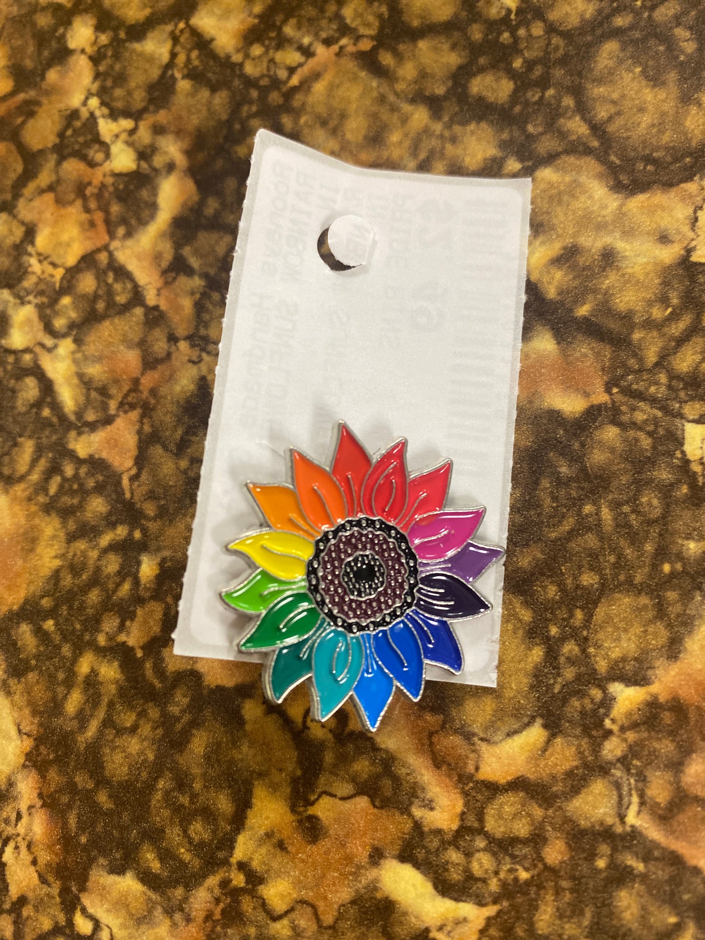 RAINBOW SUNFLOWER ENAMEL PIN