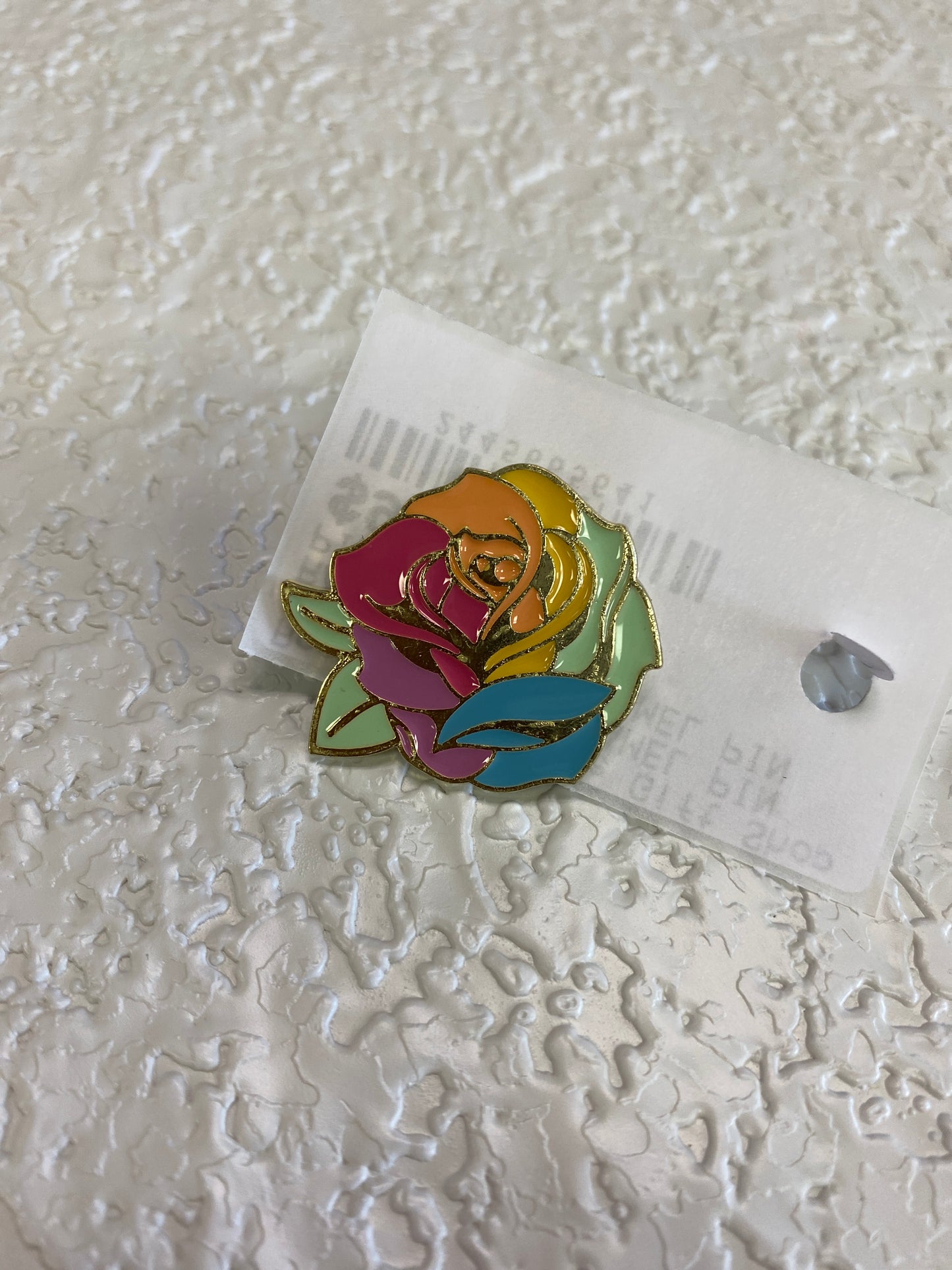 RAINBOW ROSE ENAMEL PIN