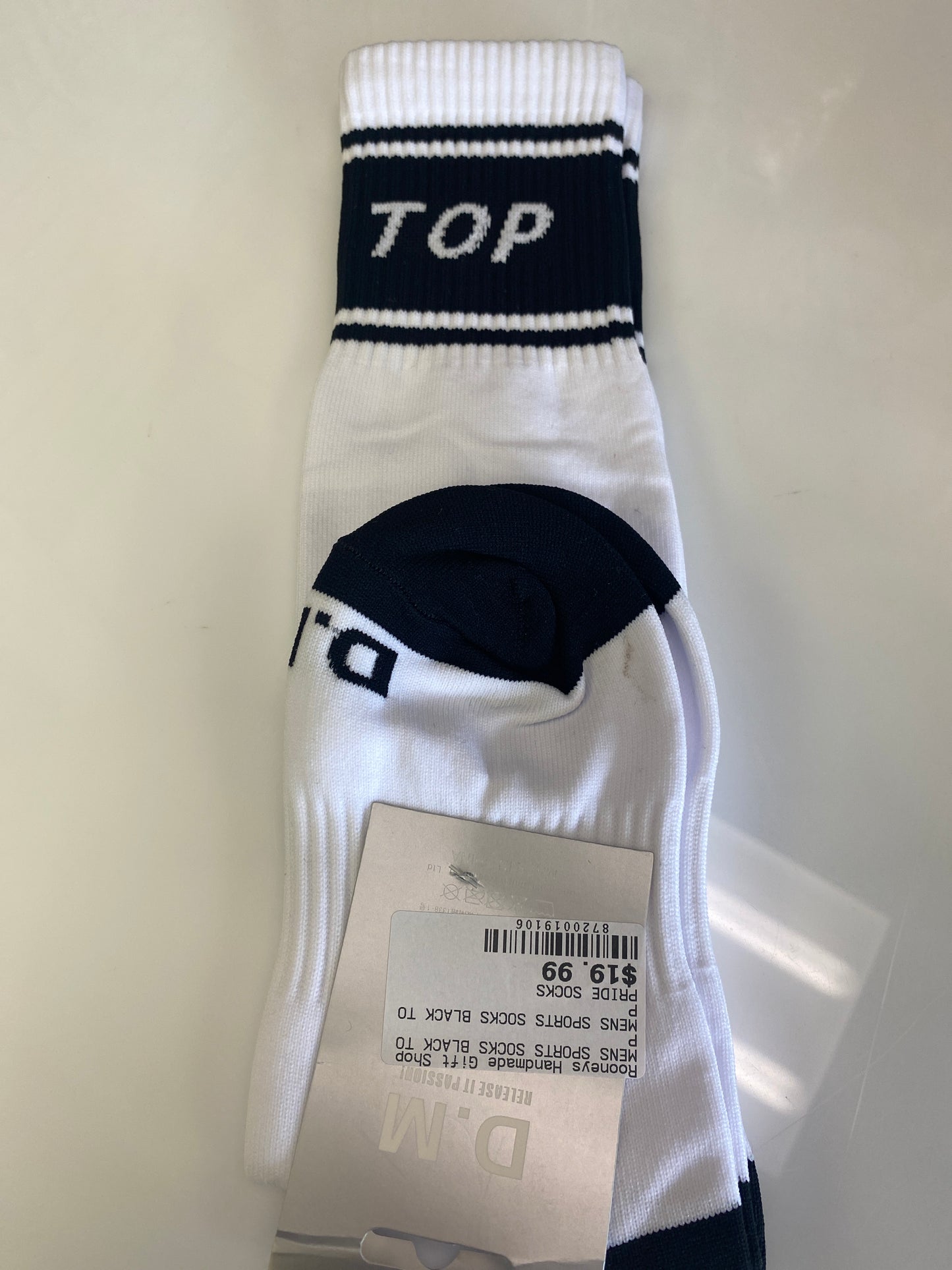 MENS SPORTS SOCKS BLACK TOP