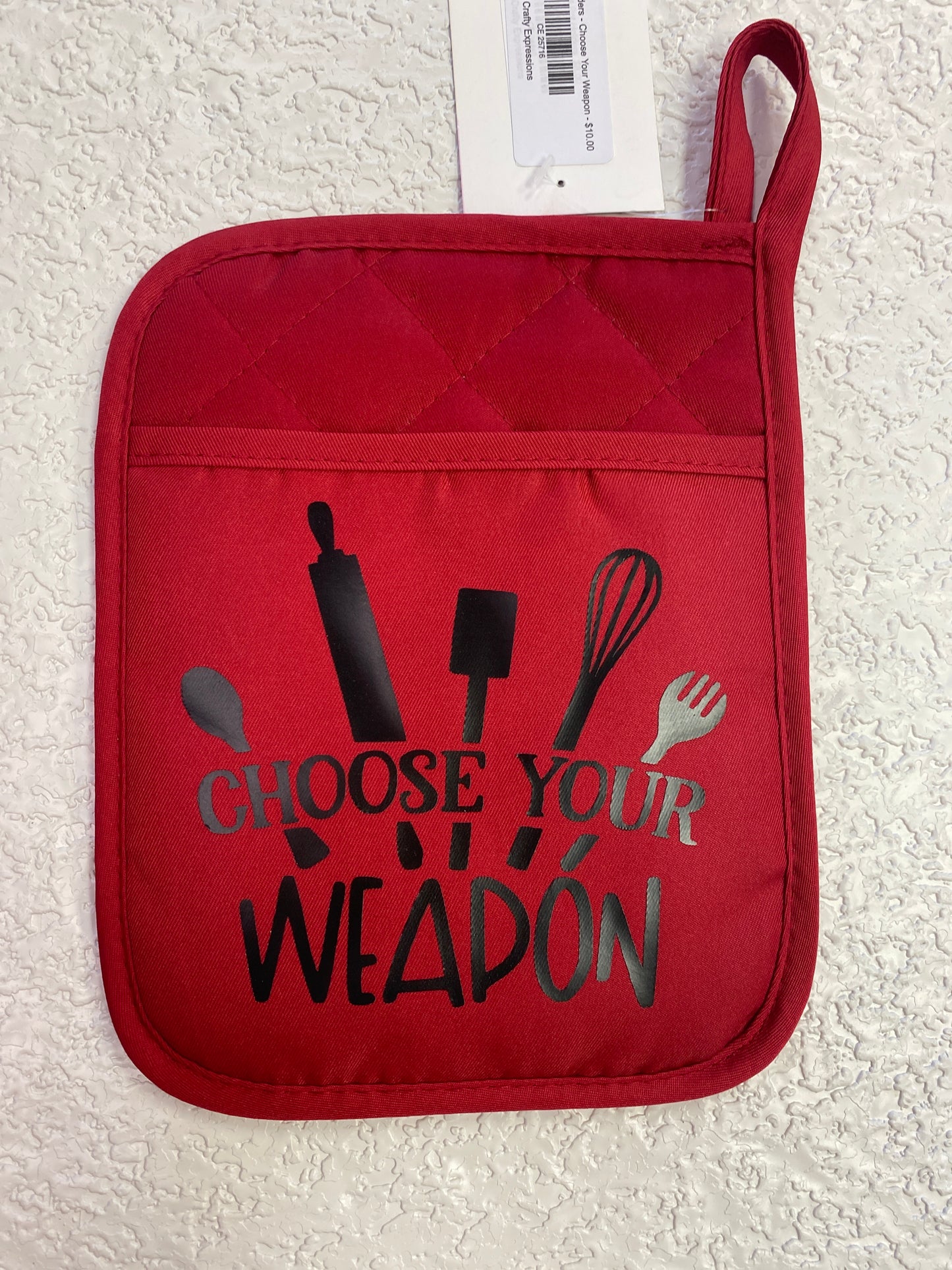 RED HOT POT HOLDERS CHOOSE YOU WEAPON