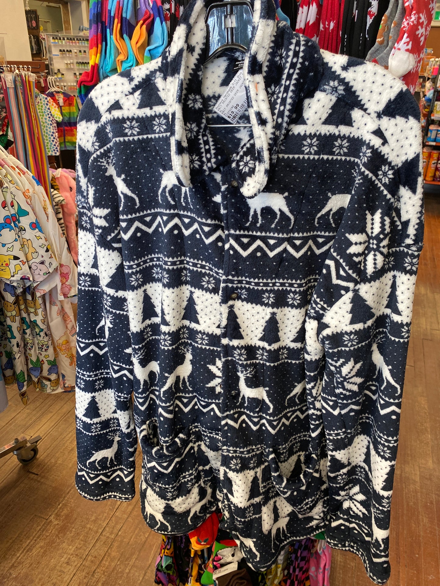 KNIT PRINTED DEER JACKET XXL