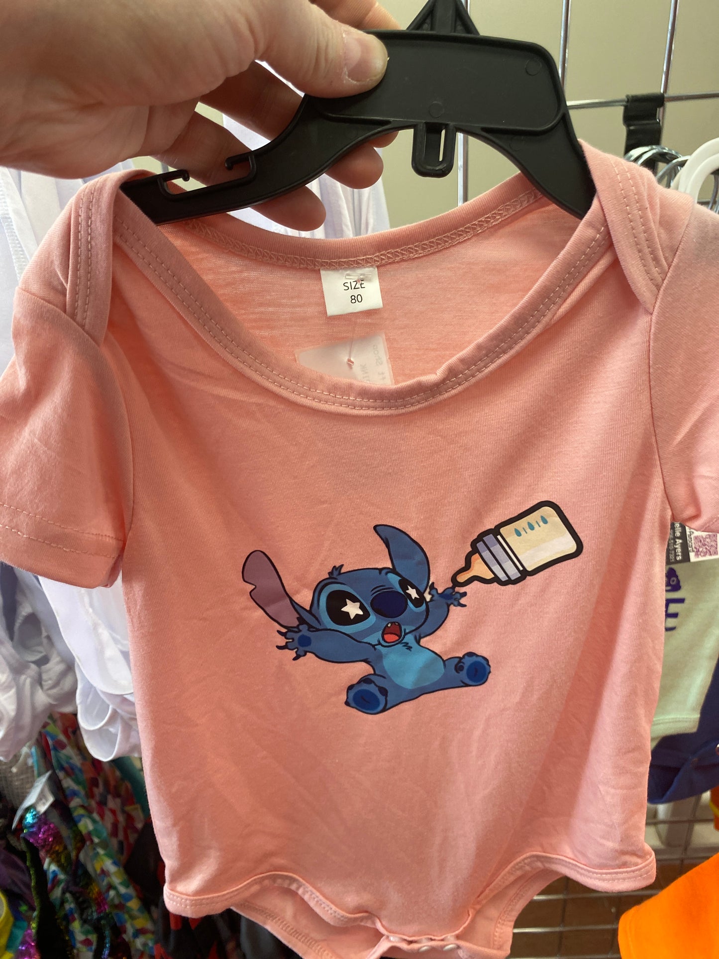 STITCH BABY ONESIE PINK