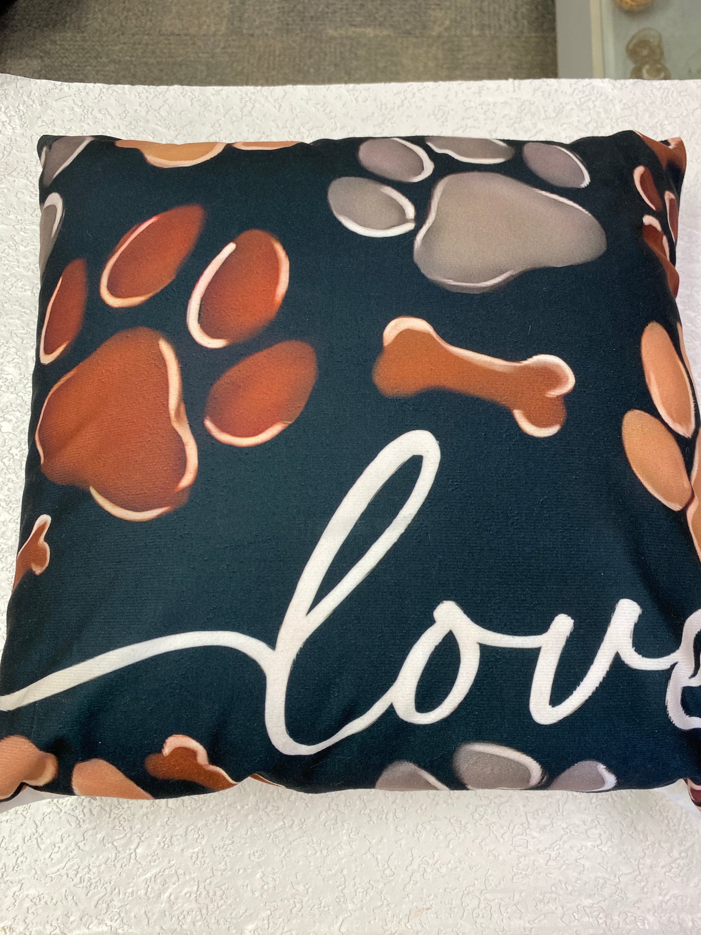ANIMAL & PAW PRINT THROW PILLOW