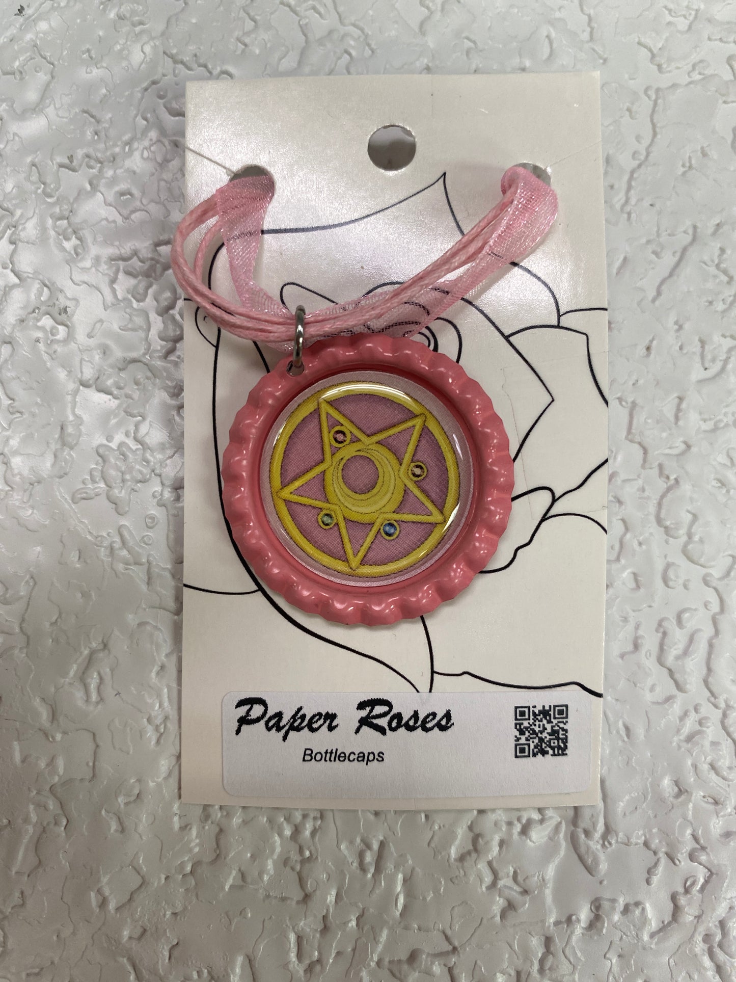PINK MOON CRYSTAL POWER BOTTLE CAP NECKLACE