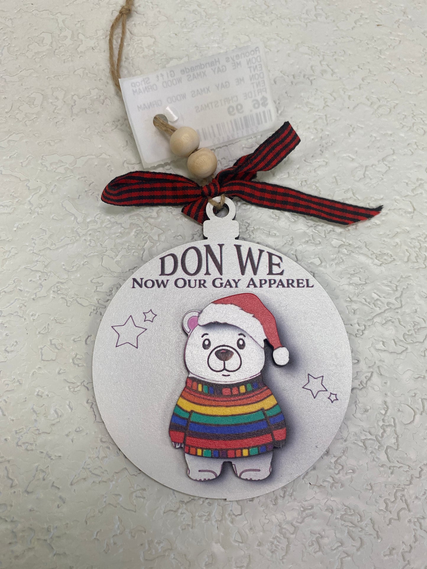 DON ME GAY XMAS WOOD ORNAMENT