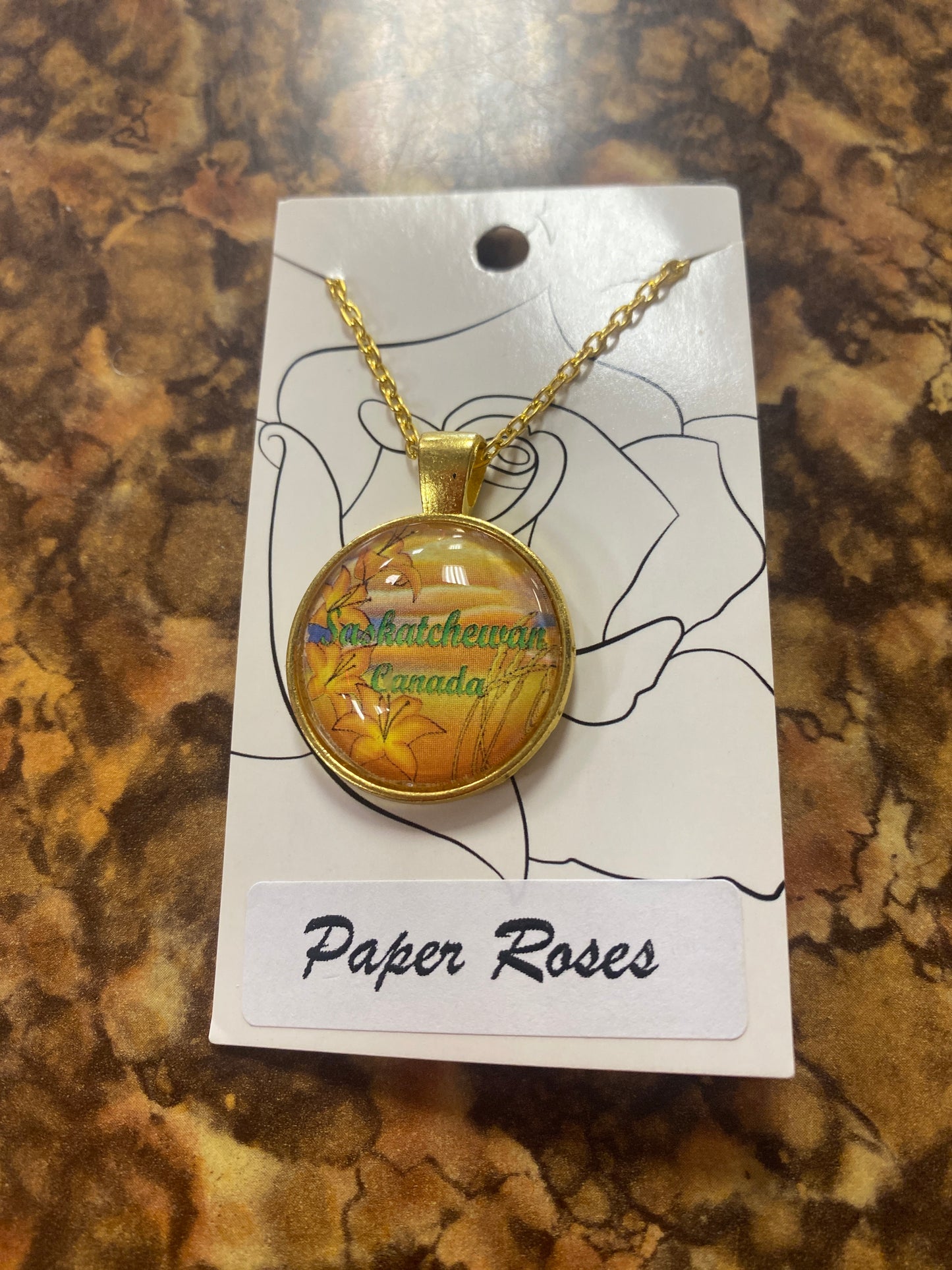 GOLD SASKATCHEWAN CANADA NECKLACE
