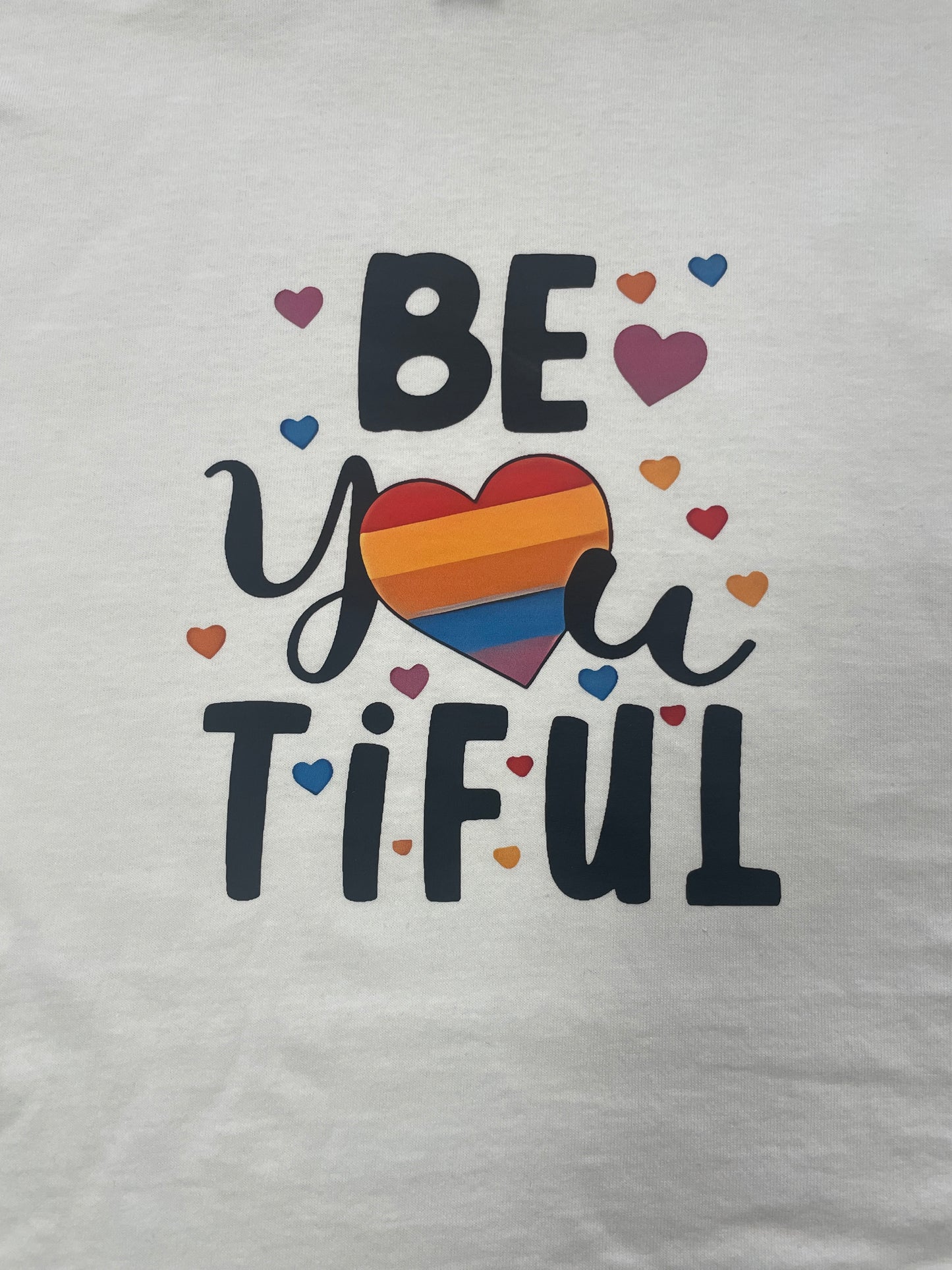 BE YOU TIFUL WHITE T SHIRT PRINT