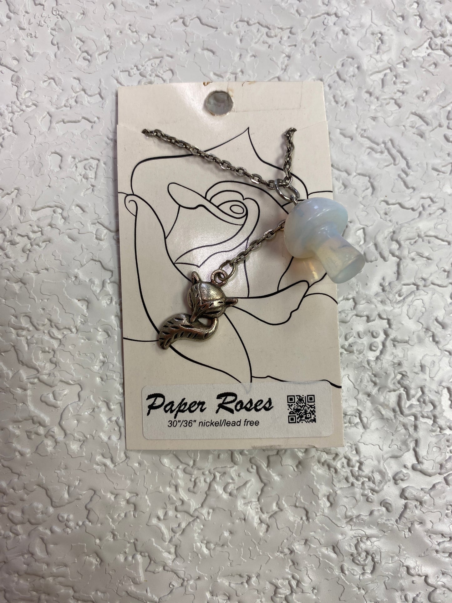 WHITE OPALITE MUSHROOM NECKLACE