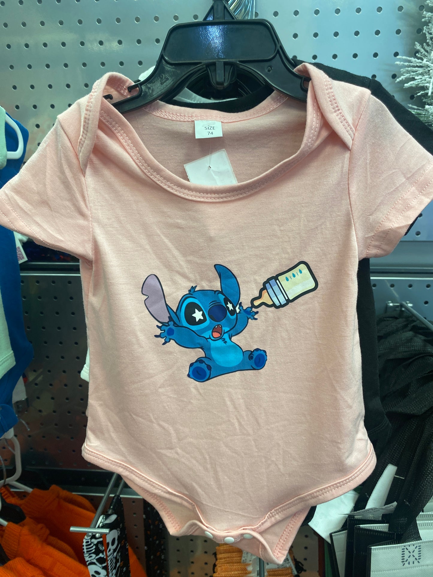 STITCH BABY ONESIE PINK