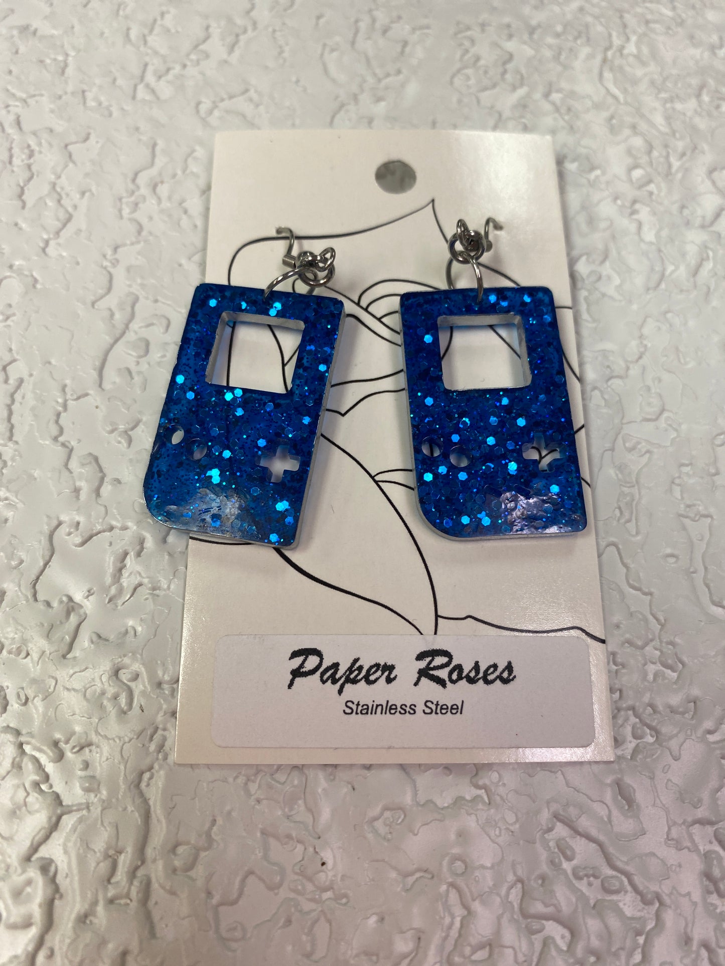 BLUE GAMING RETRO EARRINGS