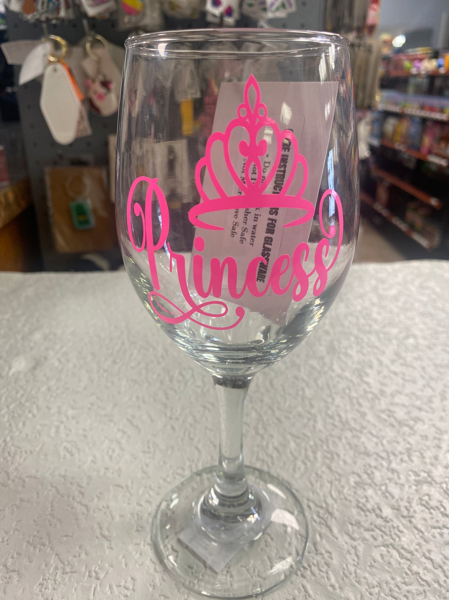 WINE GLASS PRINCESS WITH CROWN