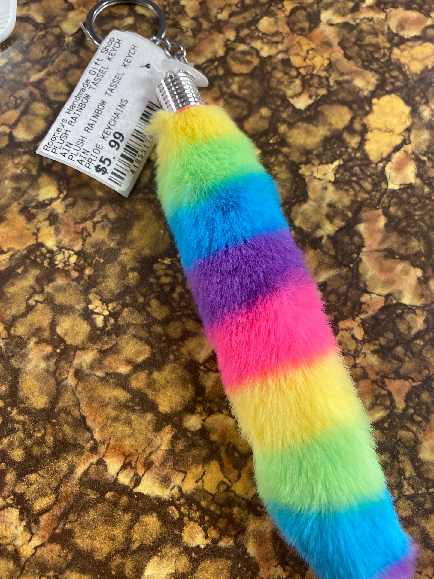 PLUSH RAINBOW TASSEL KEYCHAIN