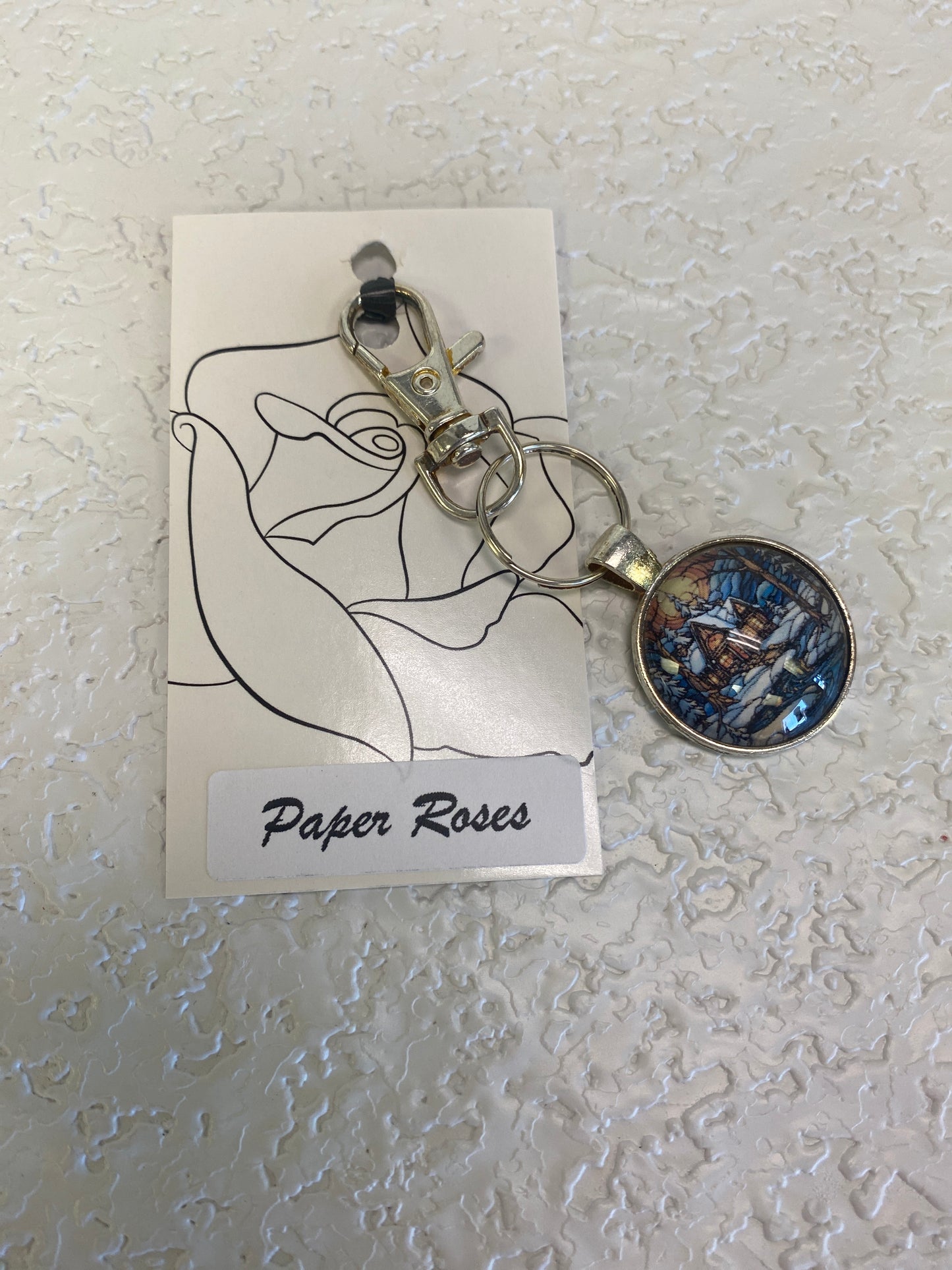 CABIN SILVER KEYCHAIN