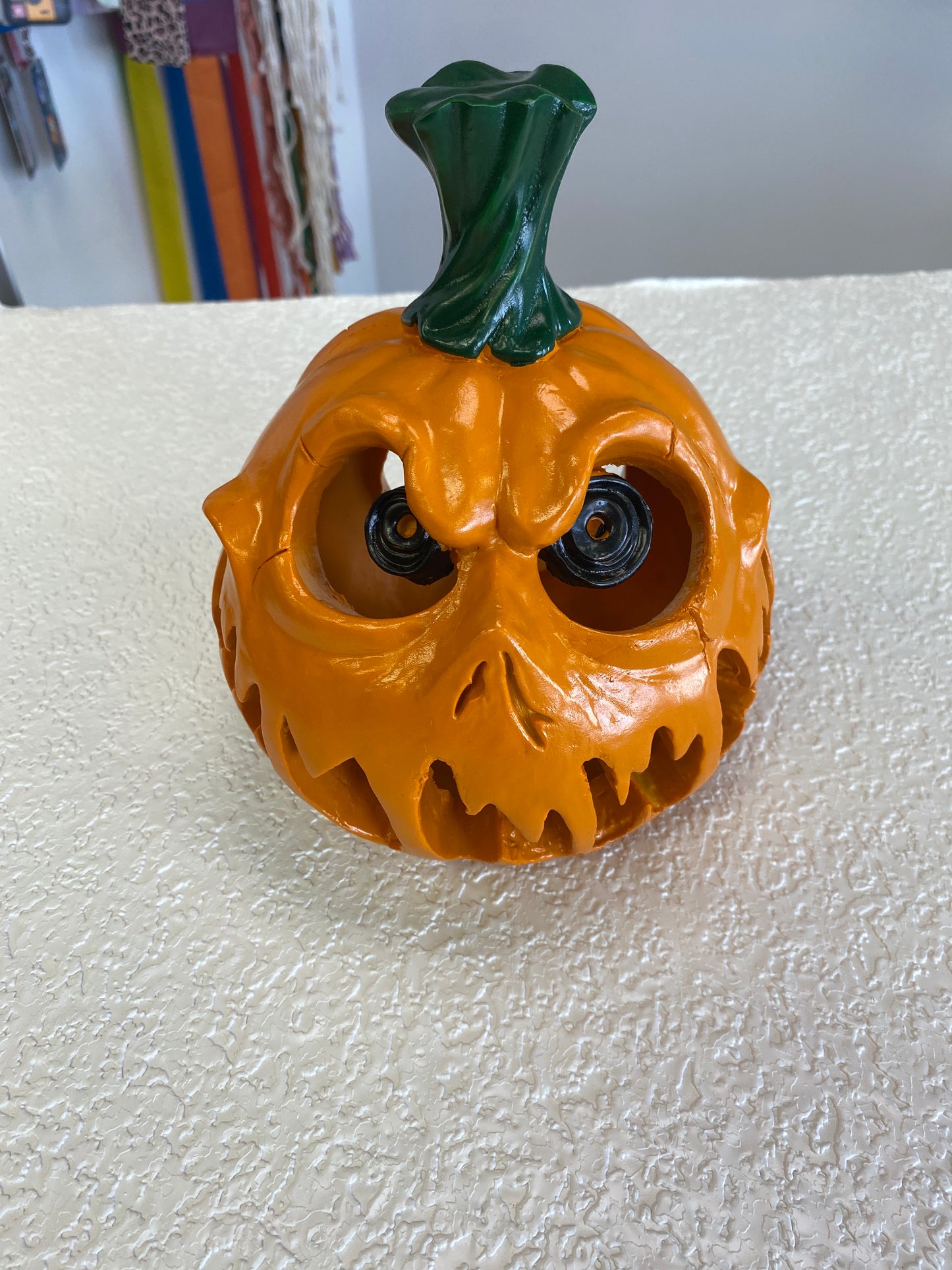 HOLLOWED OUT LARGE PUMPKIN RESIN DECOR