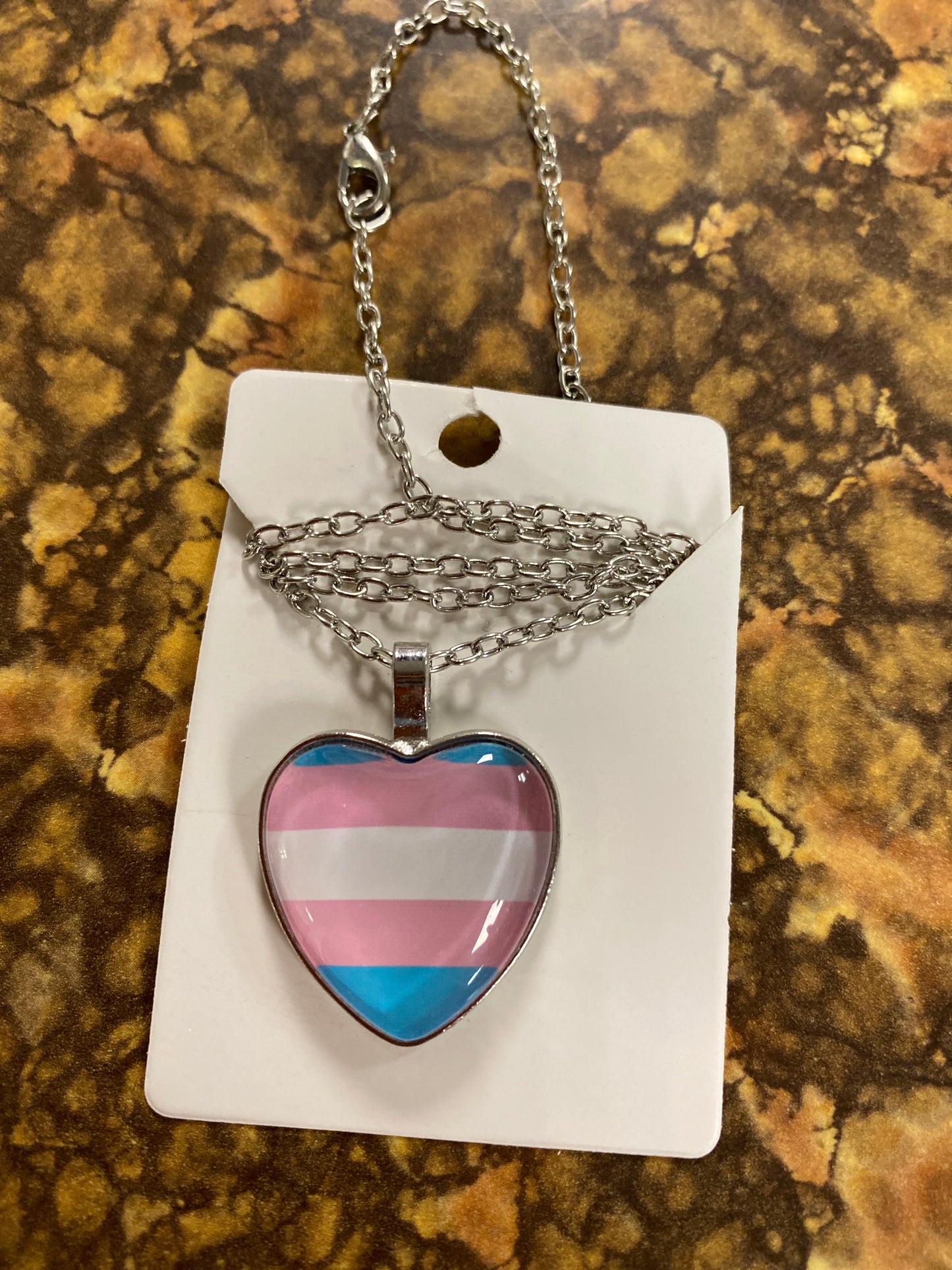 TRANS PRIDE HEART NECKLACE