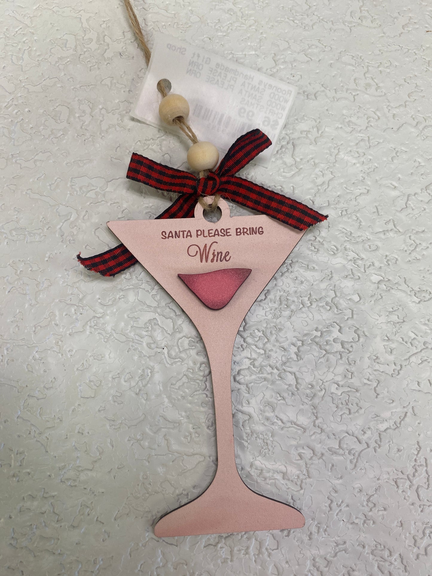 WOOD SANTA PLEASE ORN