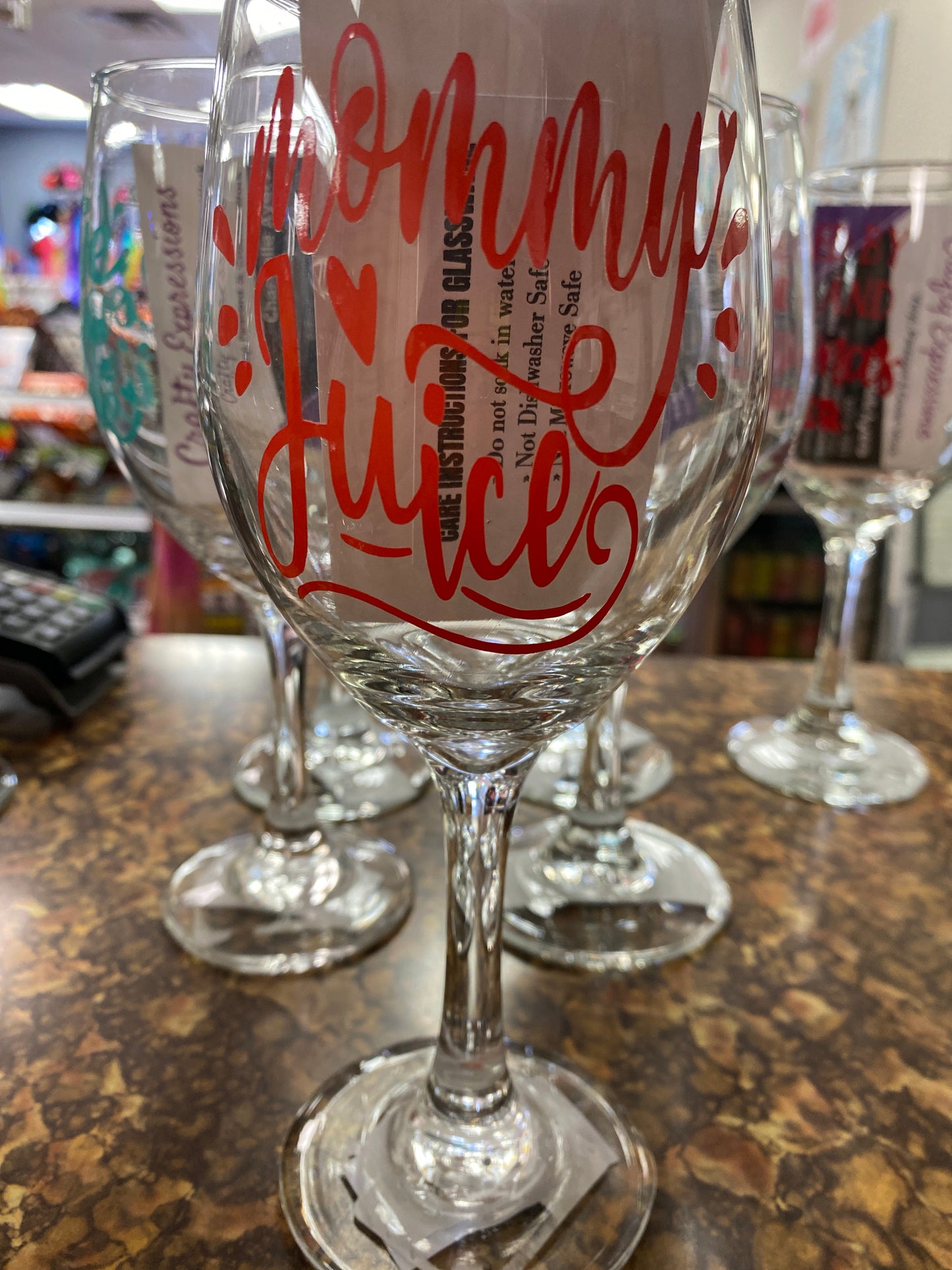 Wine glass Mommy juice red