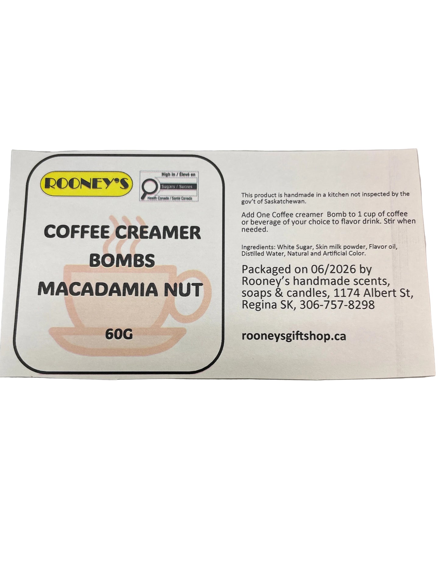 COFFEE CREAMER BOMBS MACADAMIA NUT 2 PACK