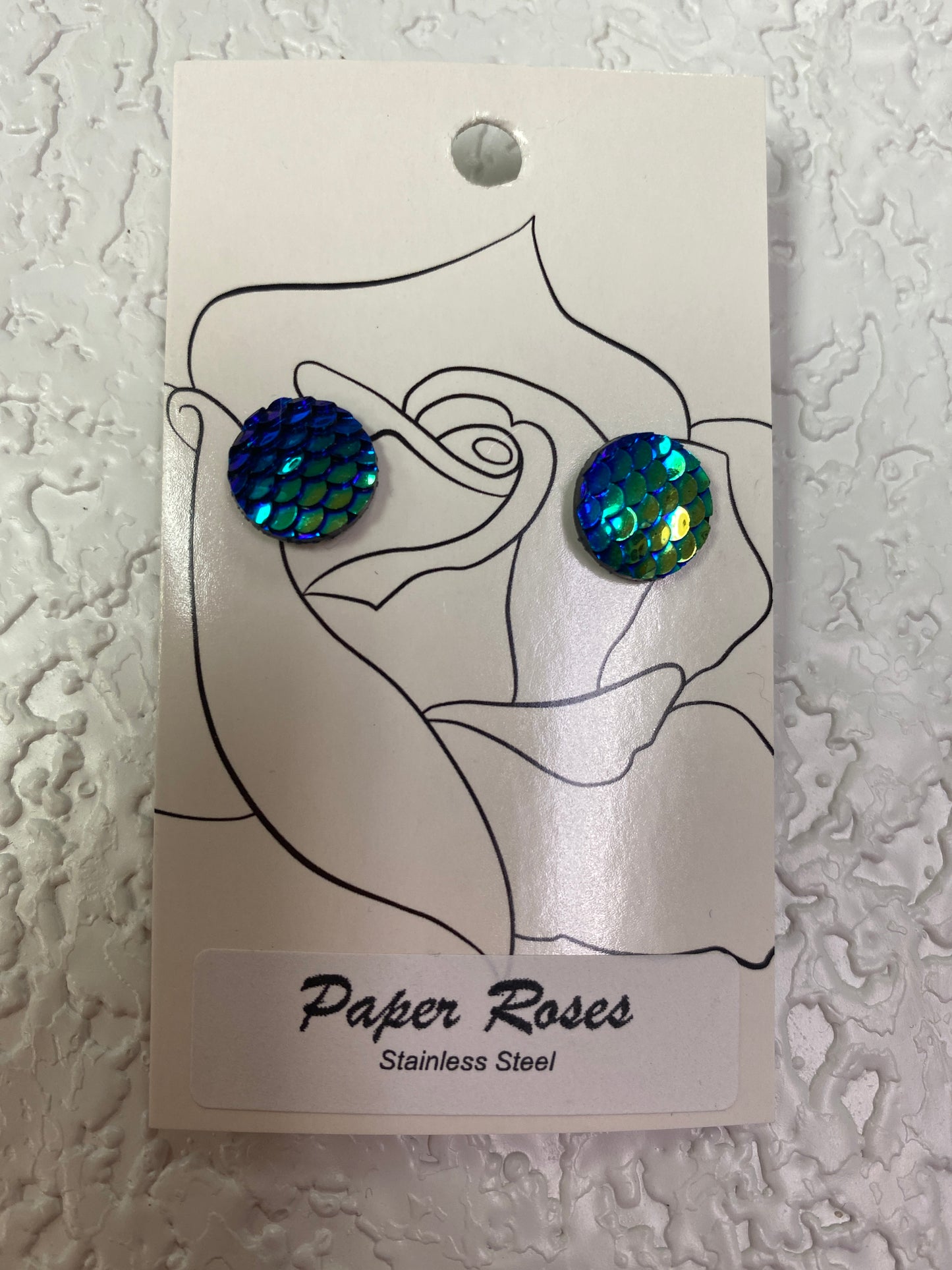BLUE SCALE EARRINGS