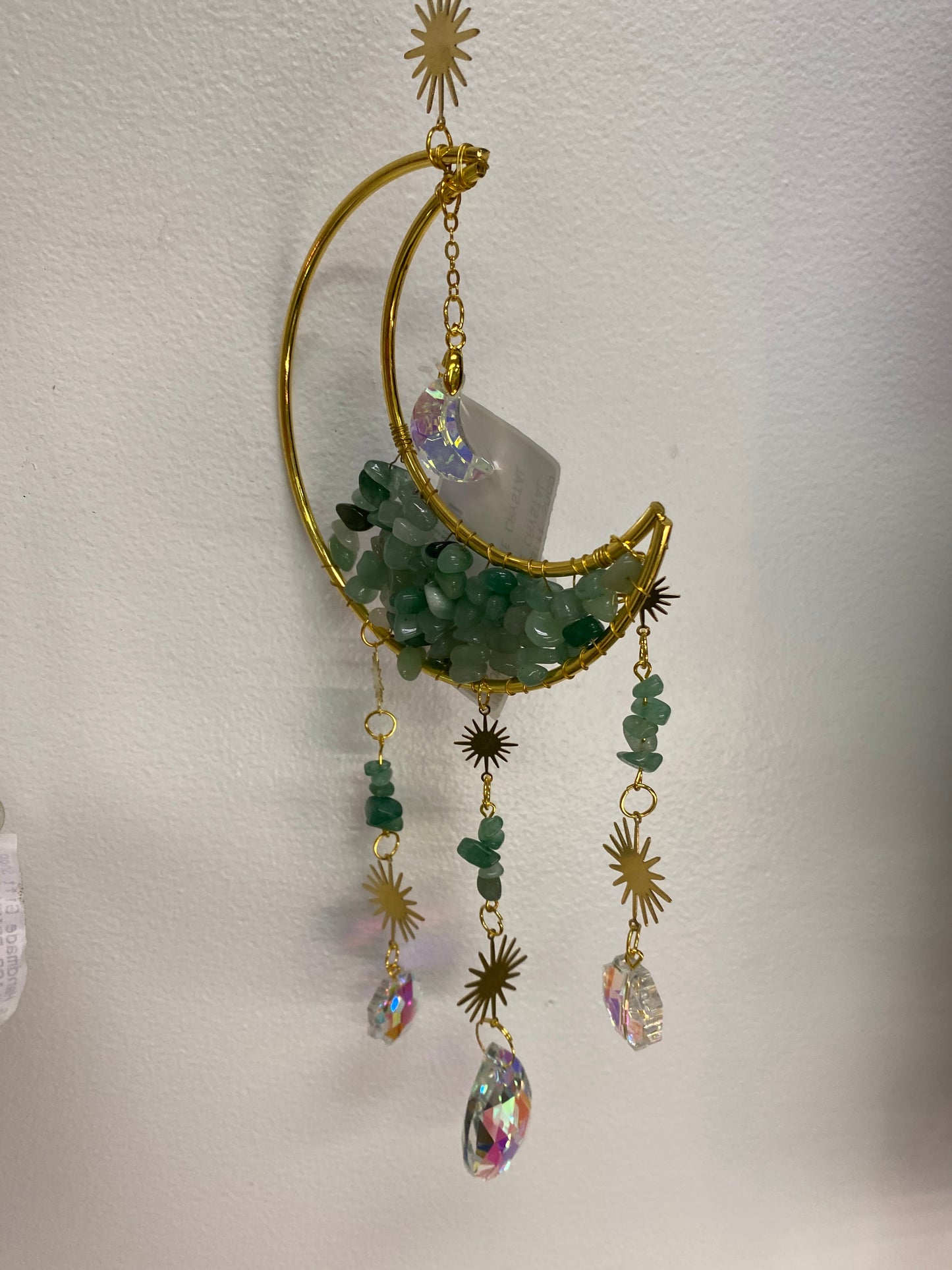 GREEN STONE MOON SUN CATCHER