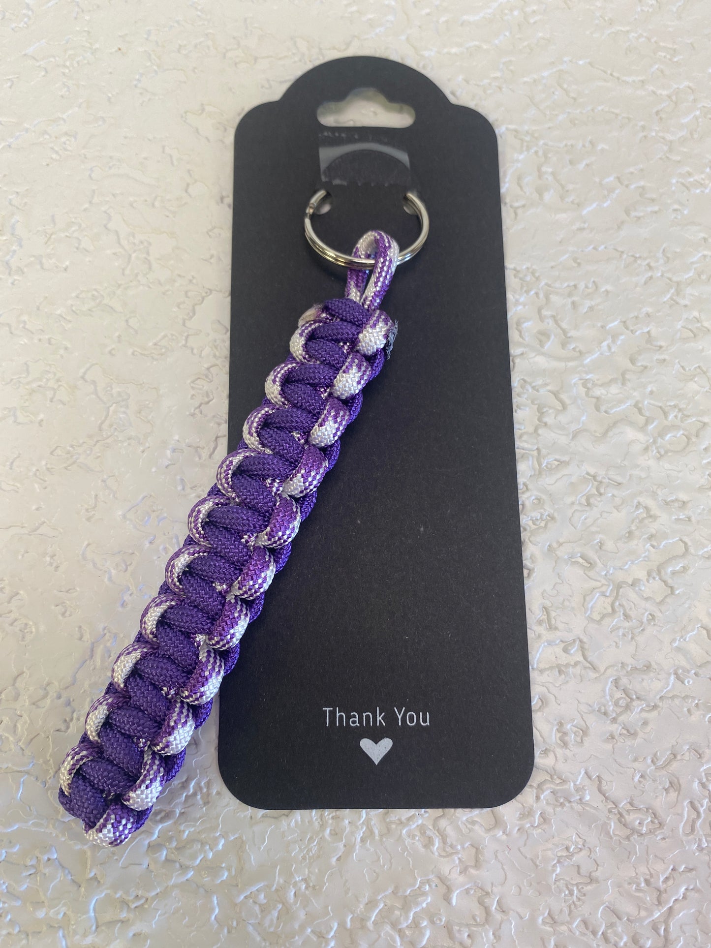 PARACORD KEYCHAIN MEDIUM COBRA PURPLE MULTI COLOR