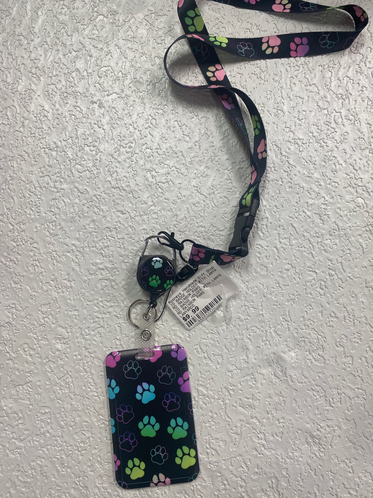 ID BADGE HOLDER WITH LANYARD RAINBOW PAWS