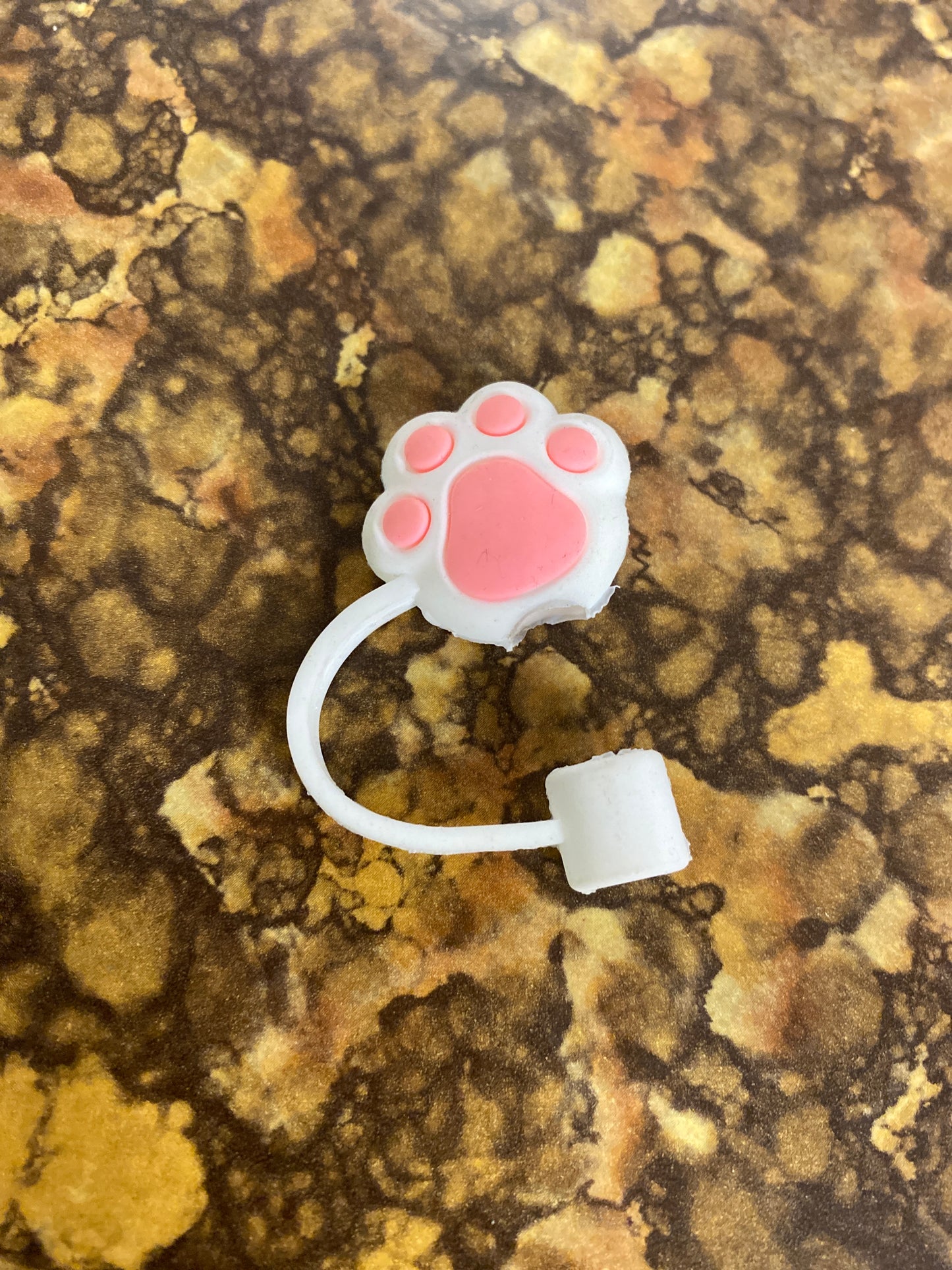 WHITE PINK PAW STRAW COVER