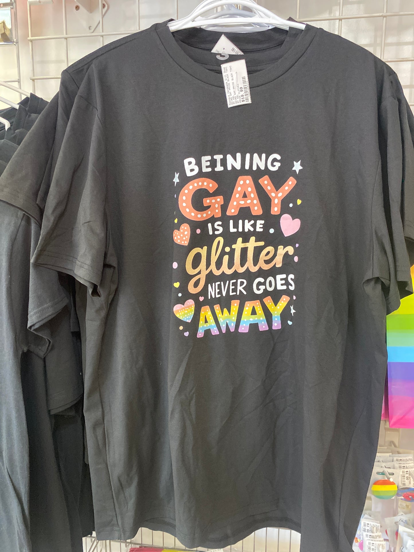 BEING GAY PRIDE BLACK TSHIRT LARGE