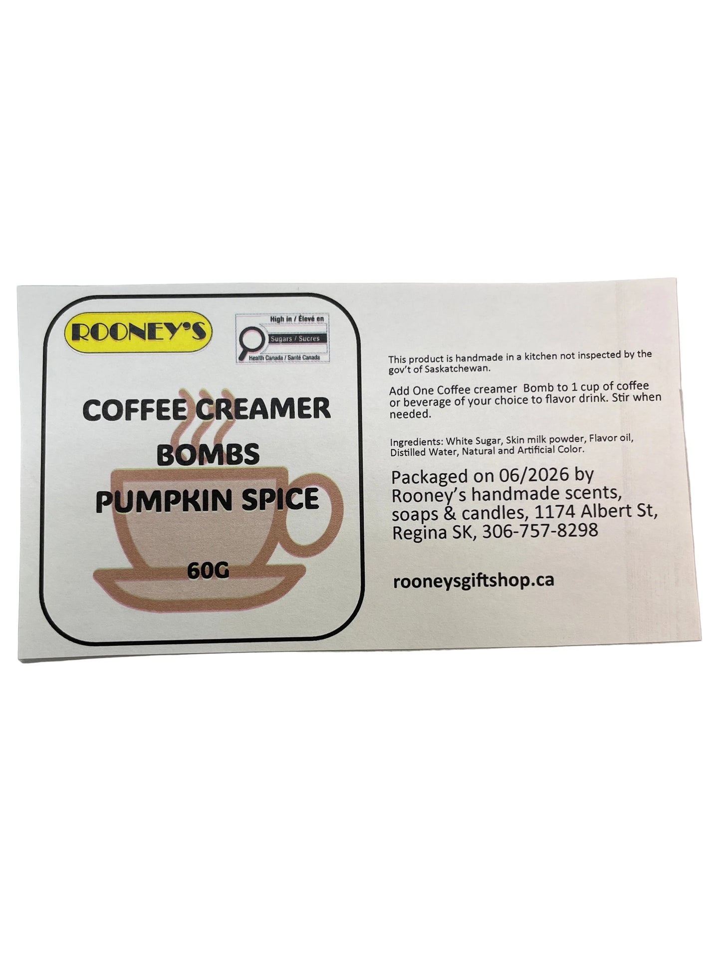 COFFEE CREAMER BOMBS PUMPKIN SPICE 2 PACK